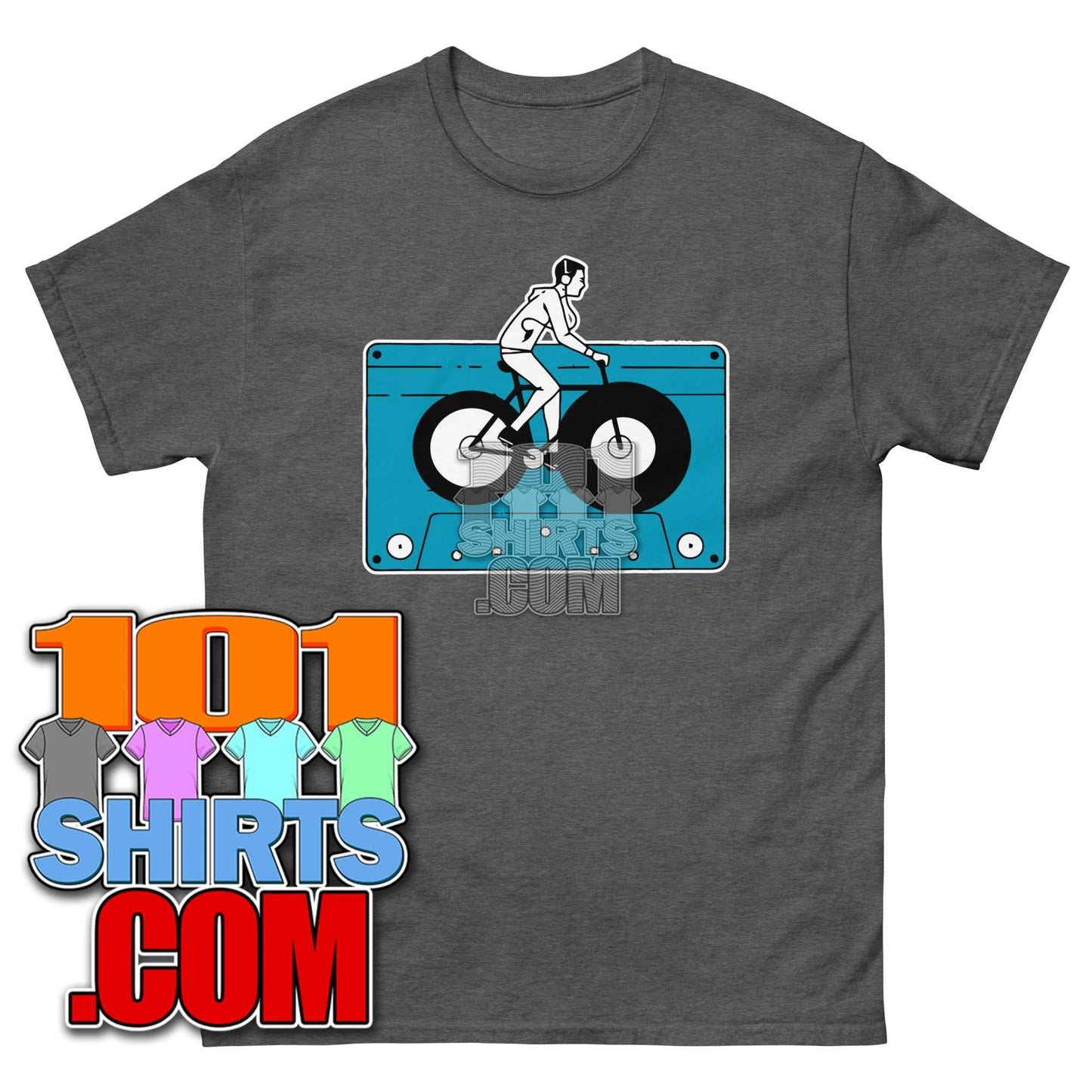 Audio Cassette Tape Retro VINTAGE MUSIC Mixtape Bicycle Biking Biker 70S 80S 90S T-Shirt - 101SHIRTS