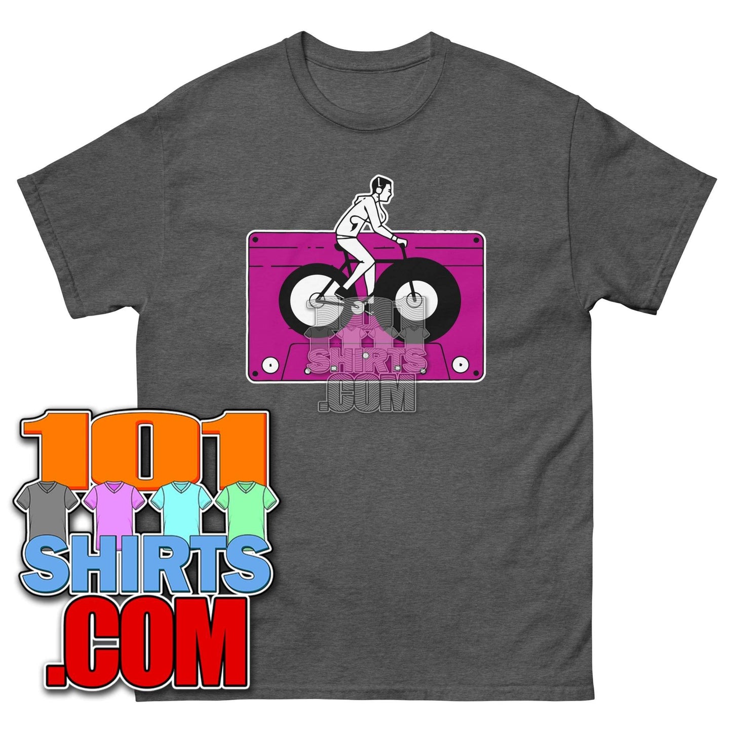 Audio Cassette Tape Retro VINTAGE MUSIC Mixtape Bicycle Biking Biker 70S 80S 90S T-Shirt - 101SHIRTS