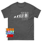 Celebrate the evolution of man with this grill master t-shirt. The perfect BBQ gift for every griller. Shop this funny grill master shirt for pitmasters.