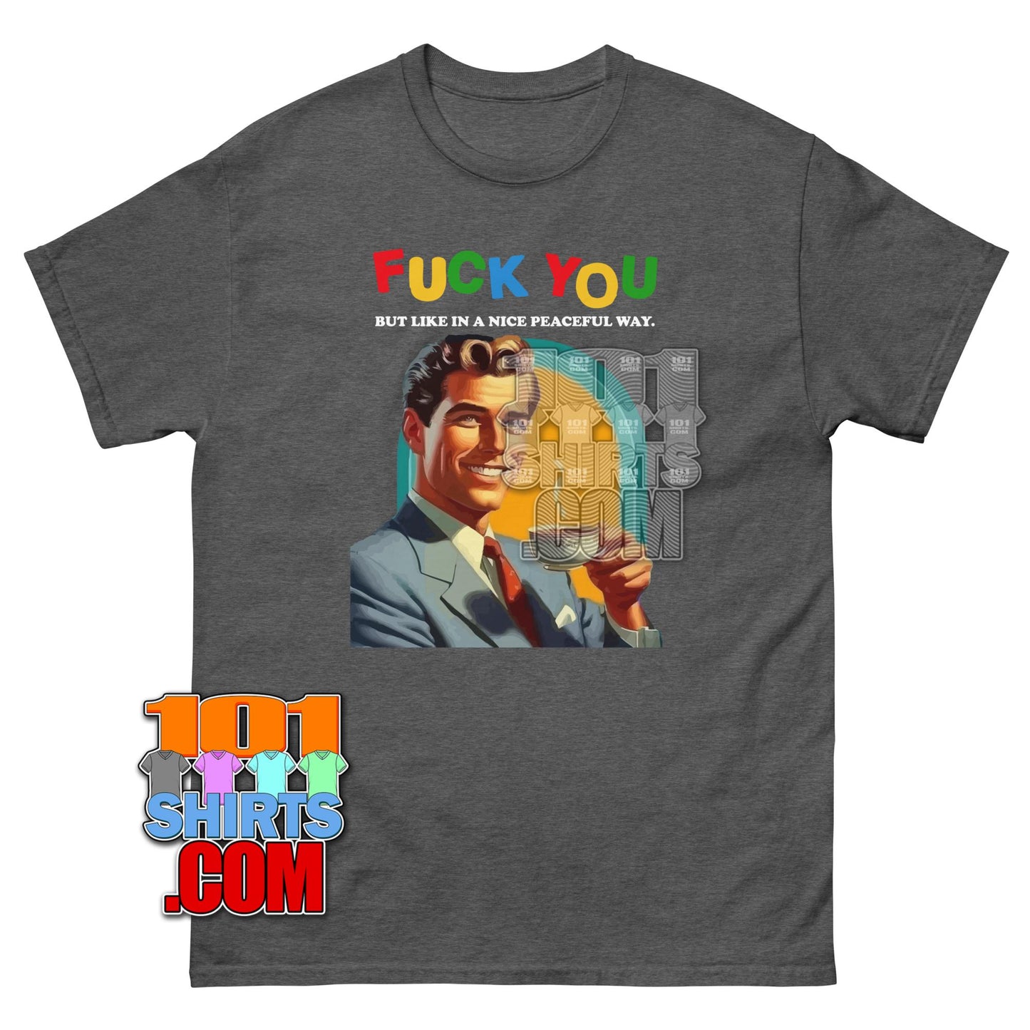 Fuck You T-Shirt Retro 50s Coffee Man Funny Sarcastic Graphic Tee