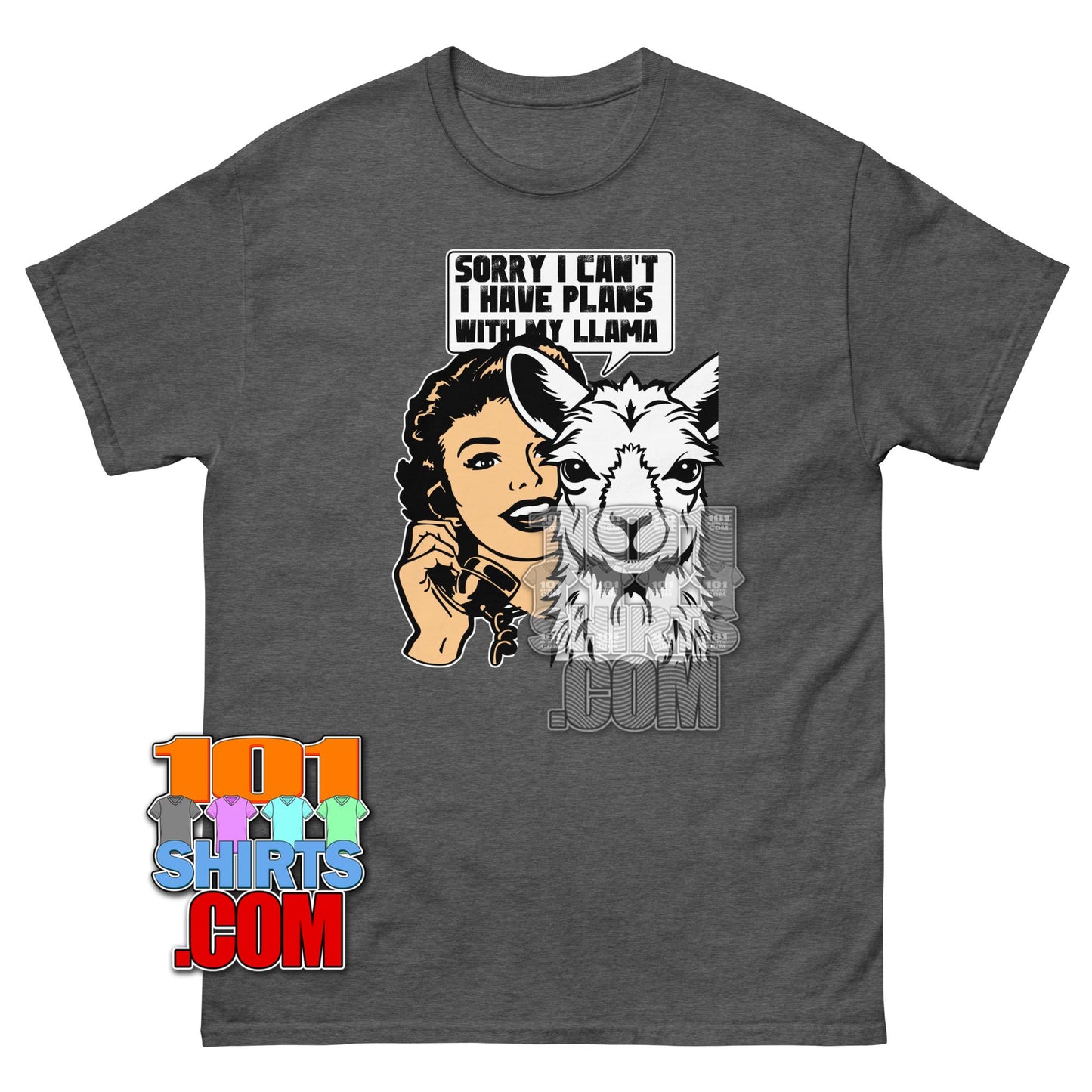 Funny Llama T-Shirt Sorry I Have Plans With My Llama Alpaca Lover Tee