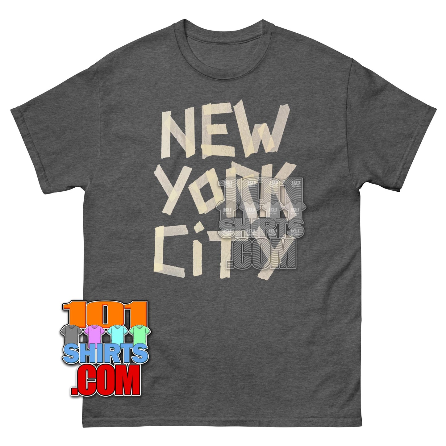 Cool New York City NYC Faux Masking Tape Print T-Shirt