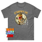 Cute Dinosaur Drinking Coffee Graphic Tee Funny Dino T Shirt