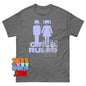 Girls Rules Blue Pastel Aesthetic Feminist Graphic Tee T Shirt