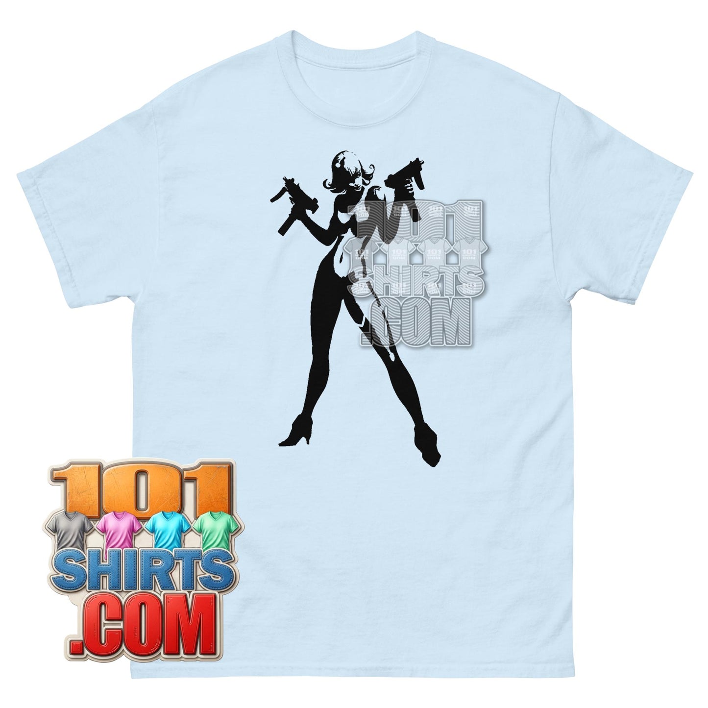 Action Girl Guns T-Shirt Vintage Pulp Fiction Cyberpunk Graphic Tee