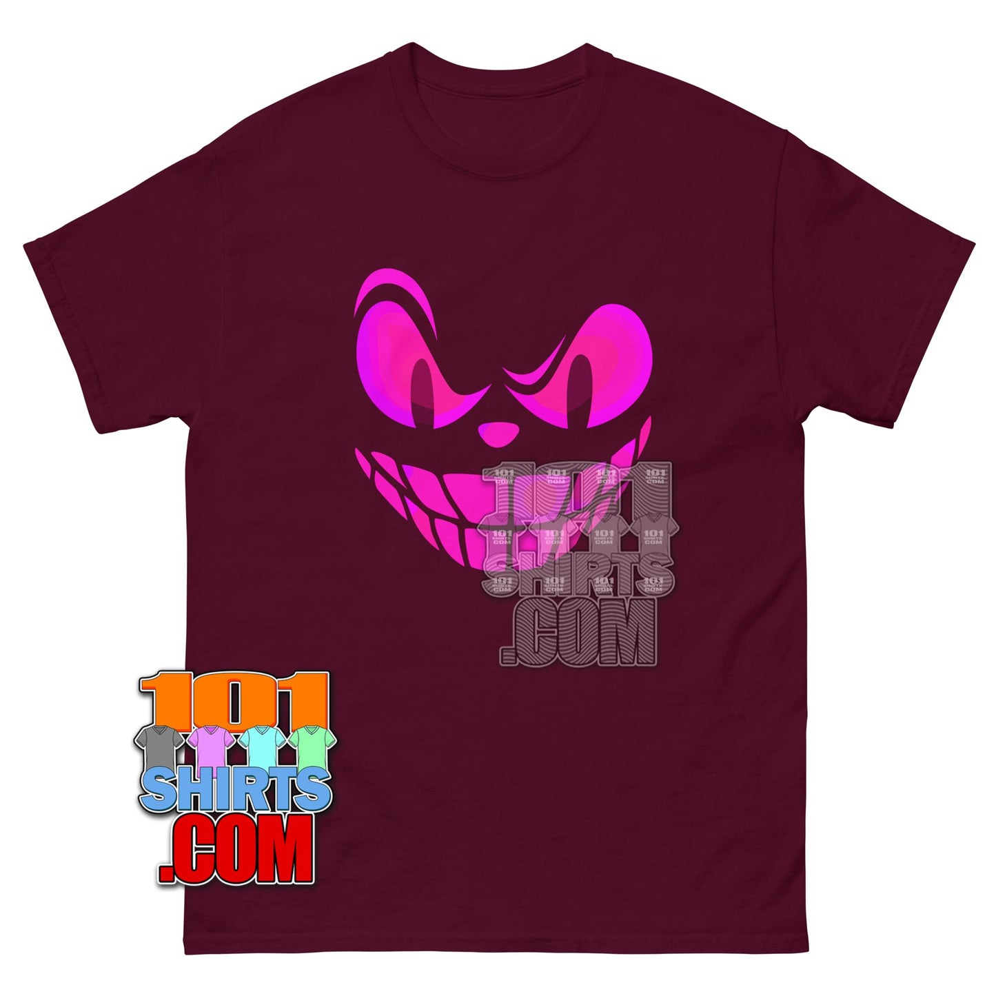 Pink Pumpkin Face T-Shirt Scary Jack O Lantern Halloween Graphic Tee