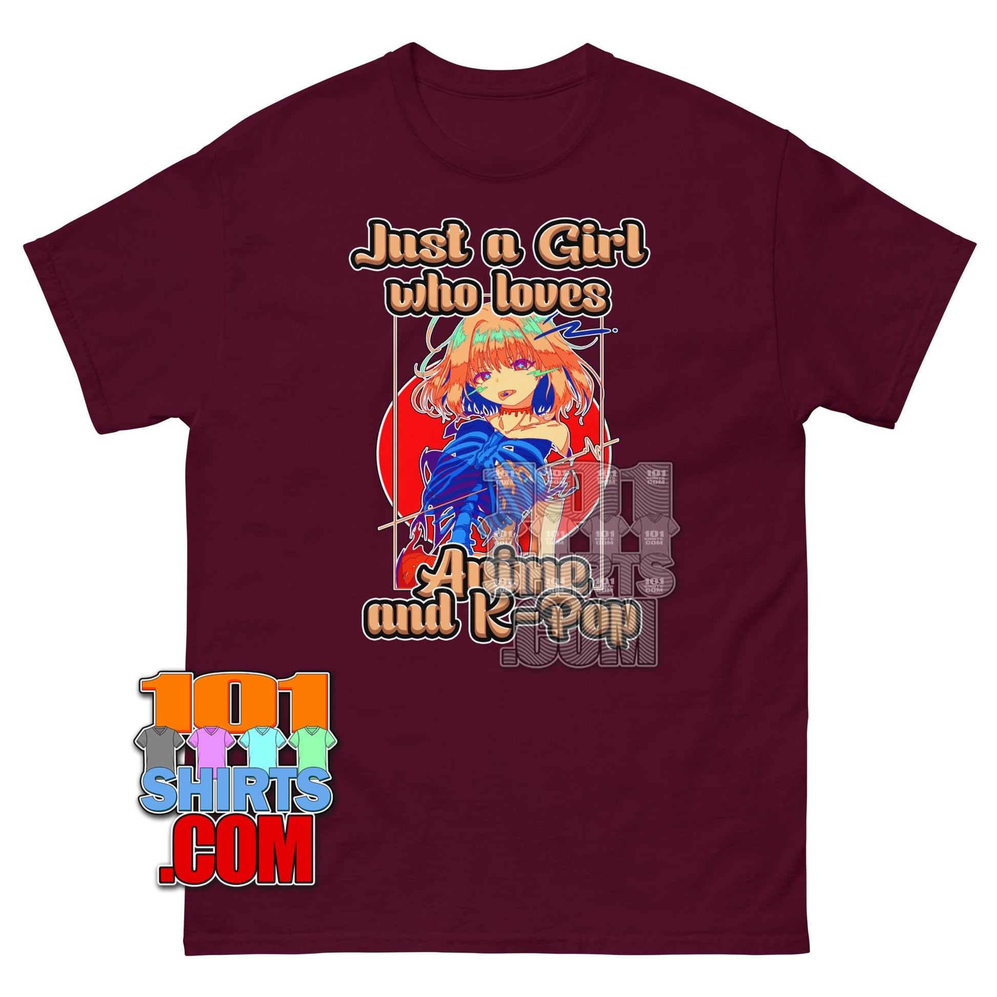 Just A Girl Who Loves Anime and K-Pop T-Shirt Kawaii Graphic Tee