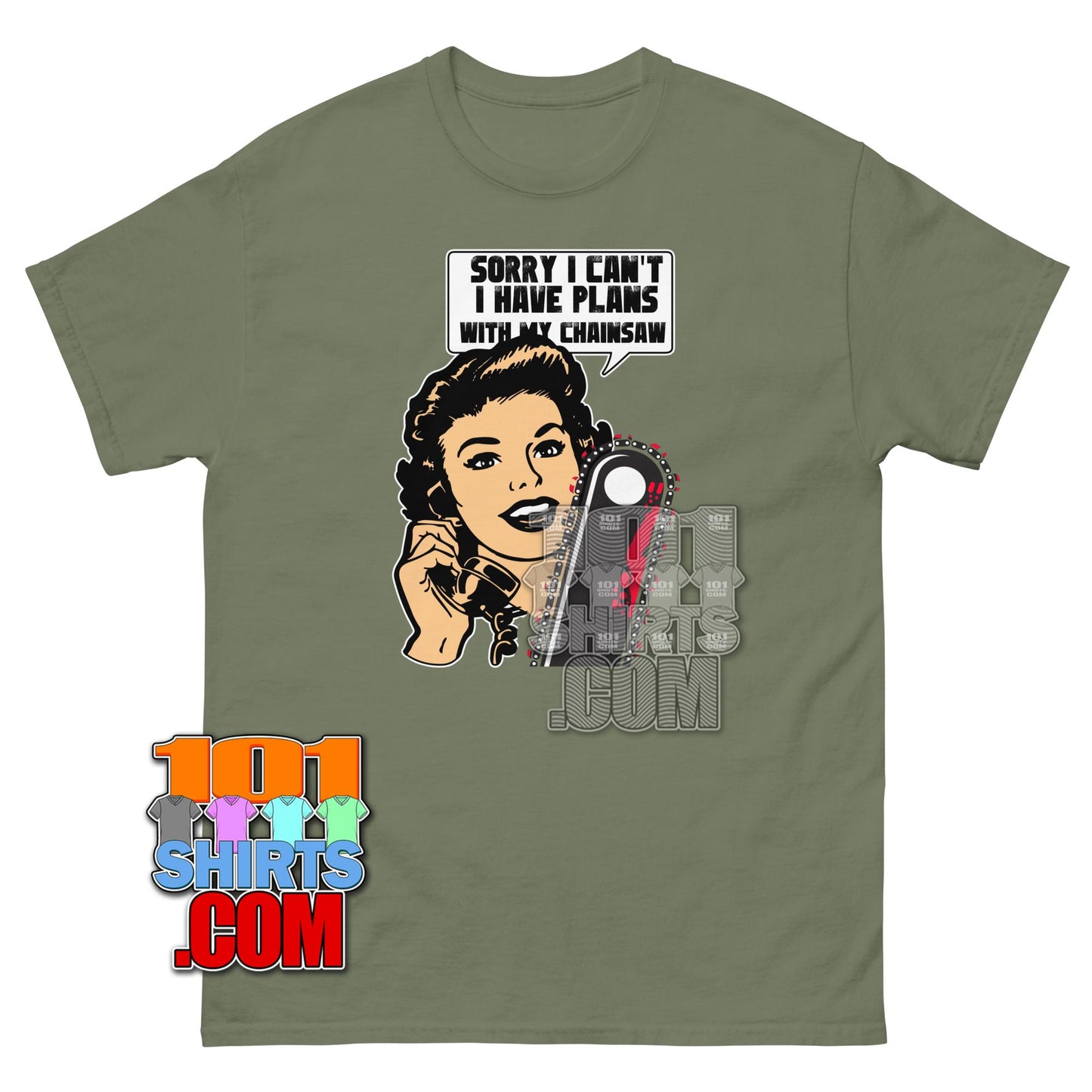 Funny Logger T-Shirt Sorry I Have Plans With My Chainsaw Woodworking