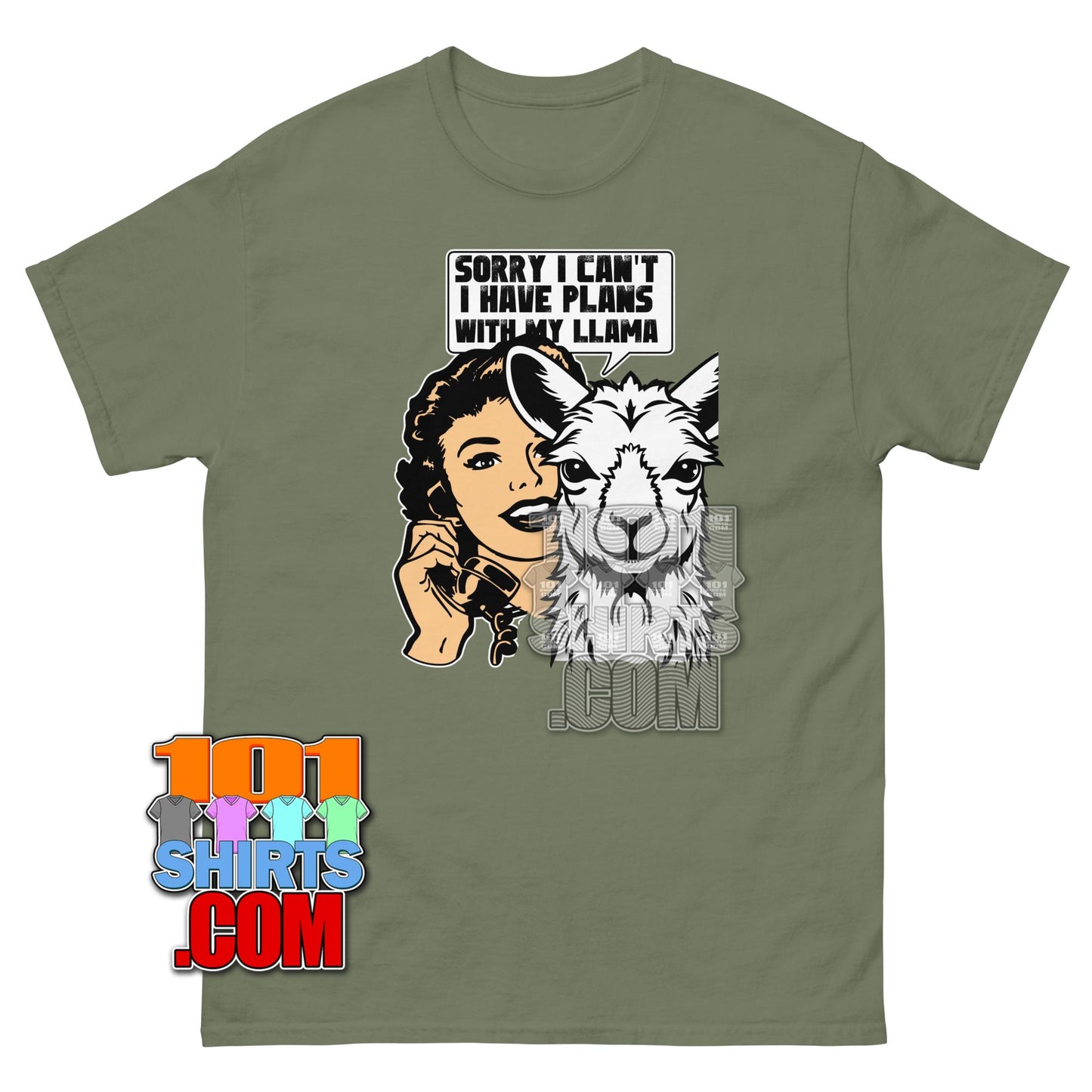 Funny Llama T-Shirt Sorry I Have Plans With My Llama Alpaca Lover Tee