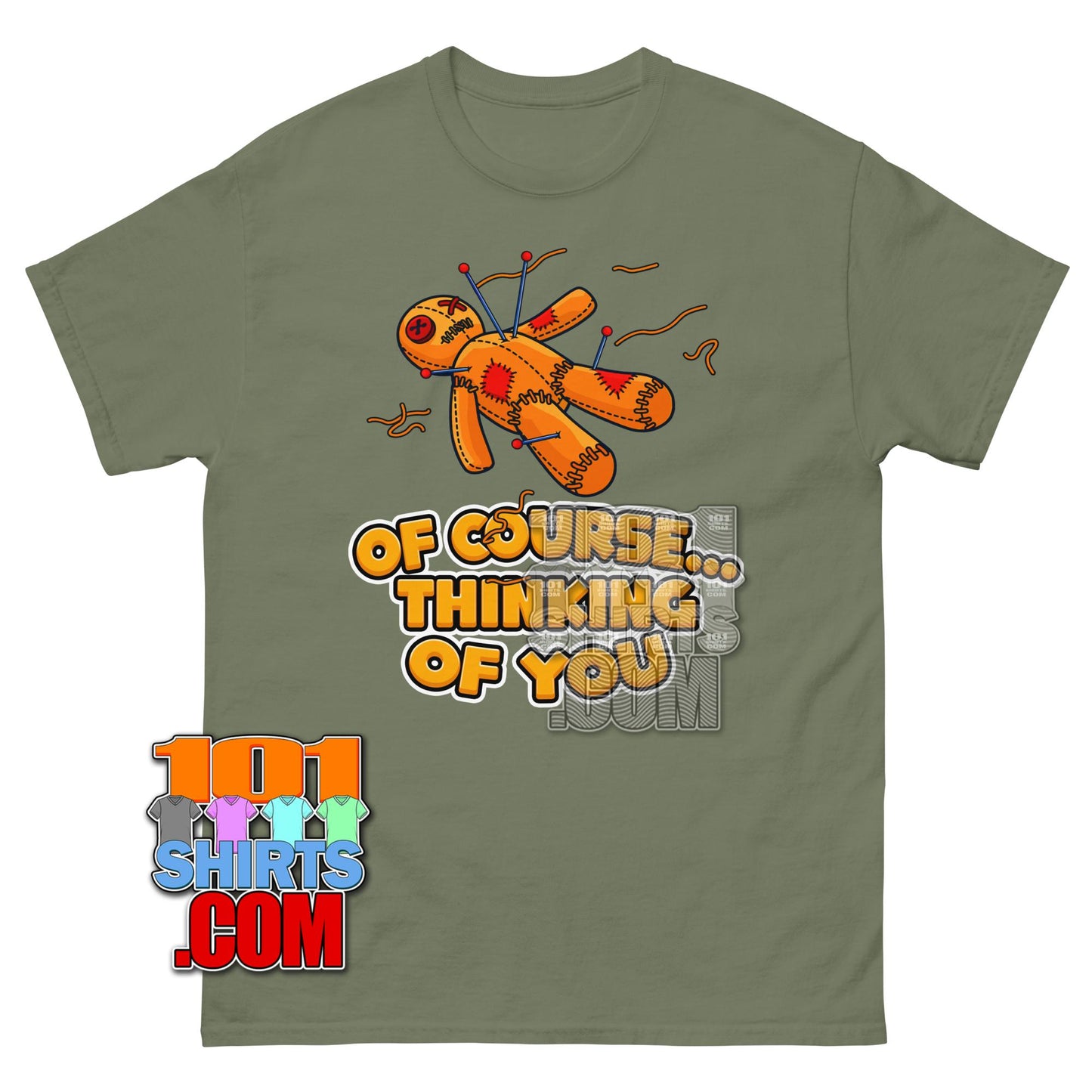 Of Course I Think Of You Voodoo Doll T-Shirt Funny Sarcastic Goth Tee