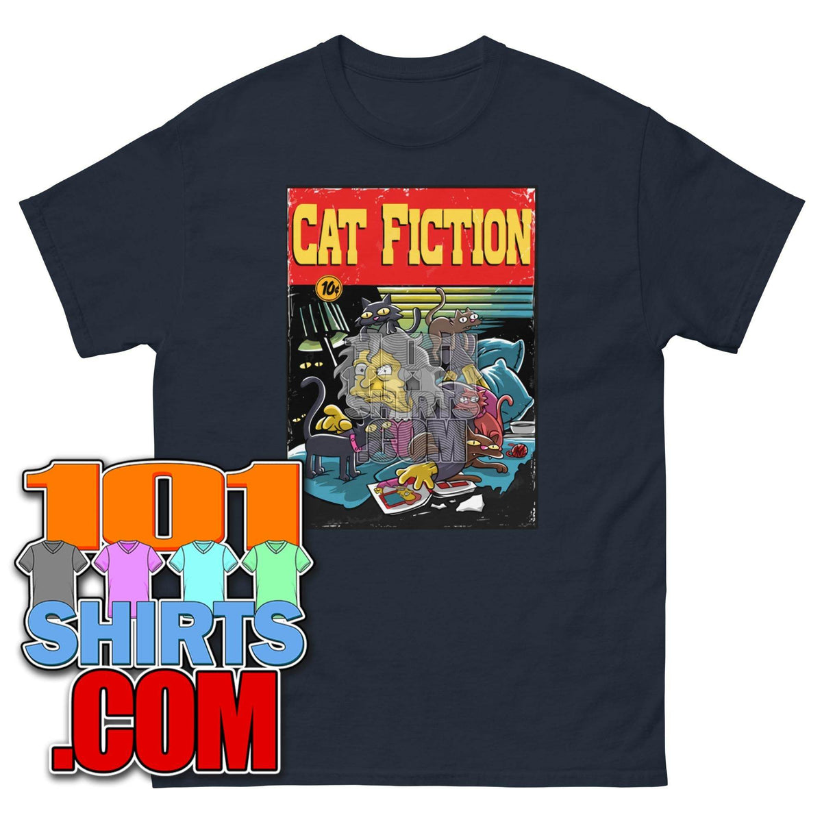 Cat Lady Eleanor Abernathy The Simpsons Pulp Fiction Parody T-Shirt - 101 Shirts com - 101SHIRTS