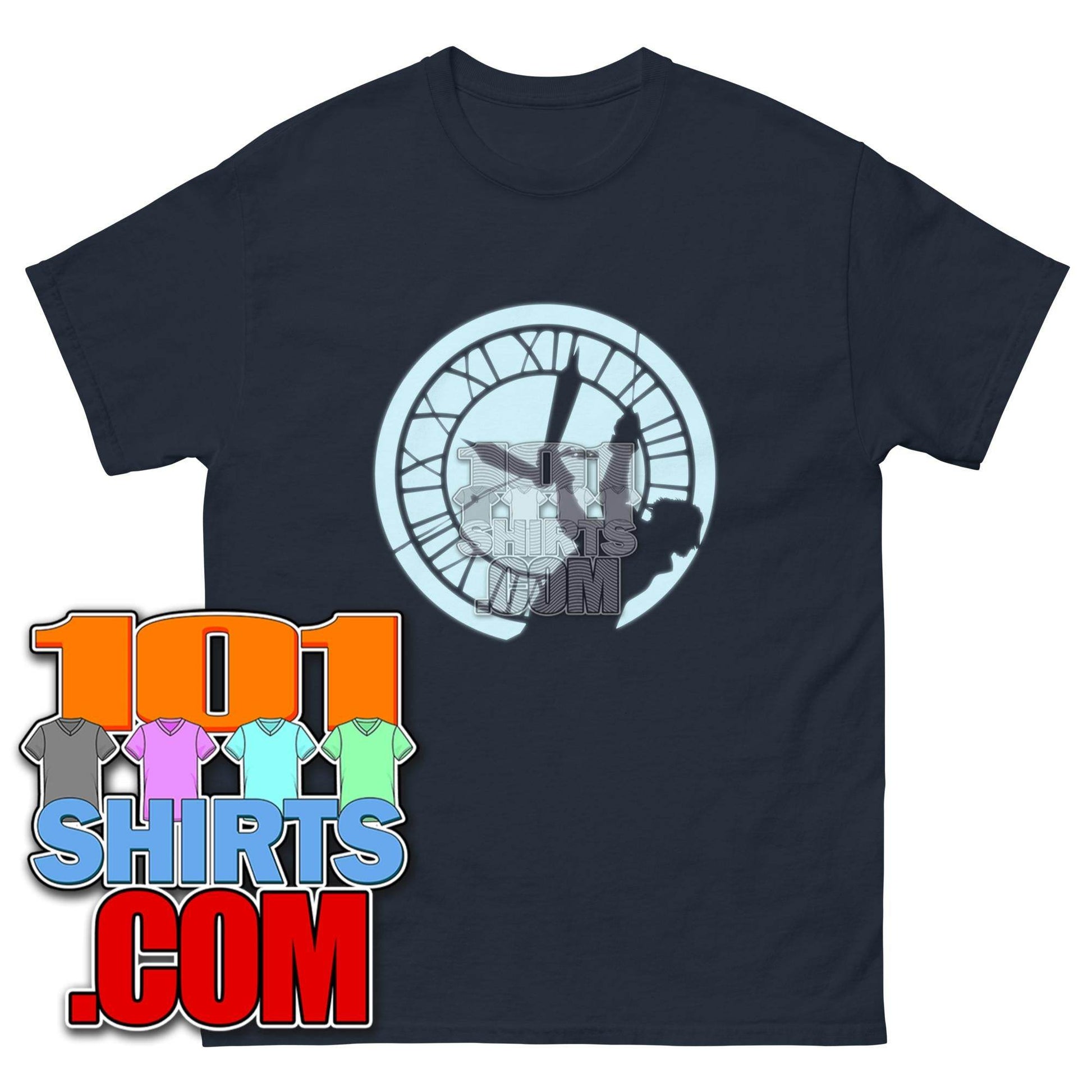Back to the Future Doc Brown Clock Tower Silhouette Hill Valley Courthouse Square T-Shirt - 101 Shirts com - 101SHIRTS