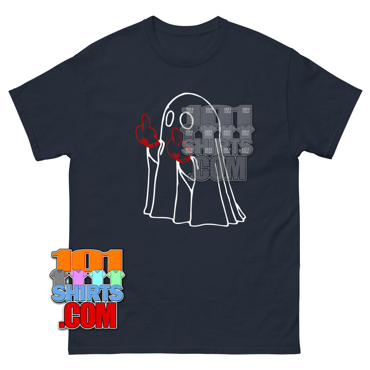 Funny Ghost Middle Finger T-Shirt Sarcastic Flipping the Bird Tee