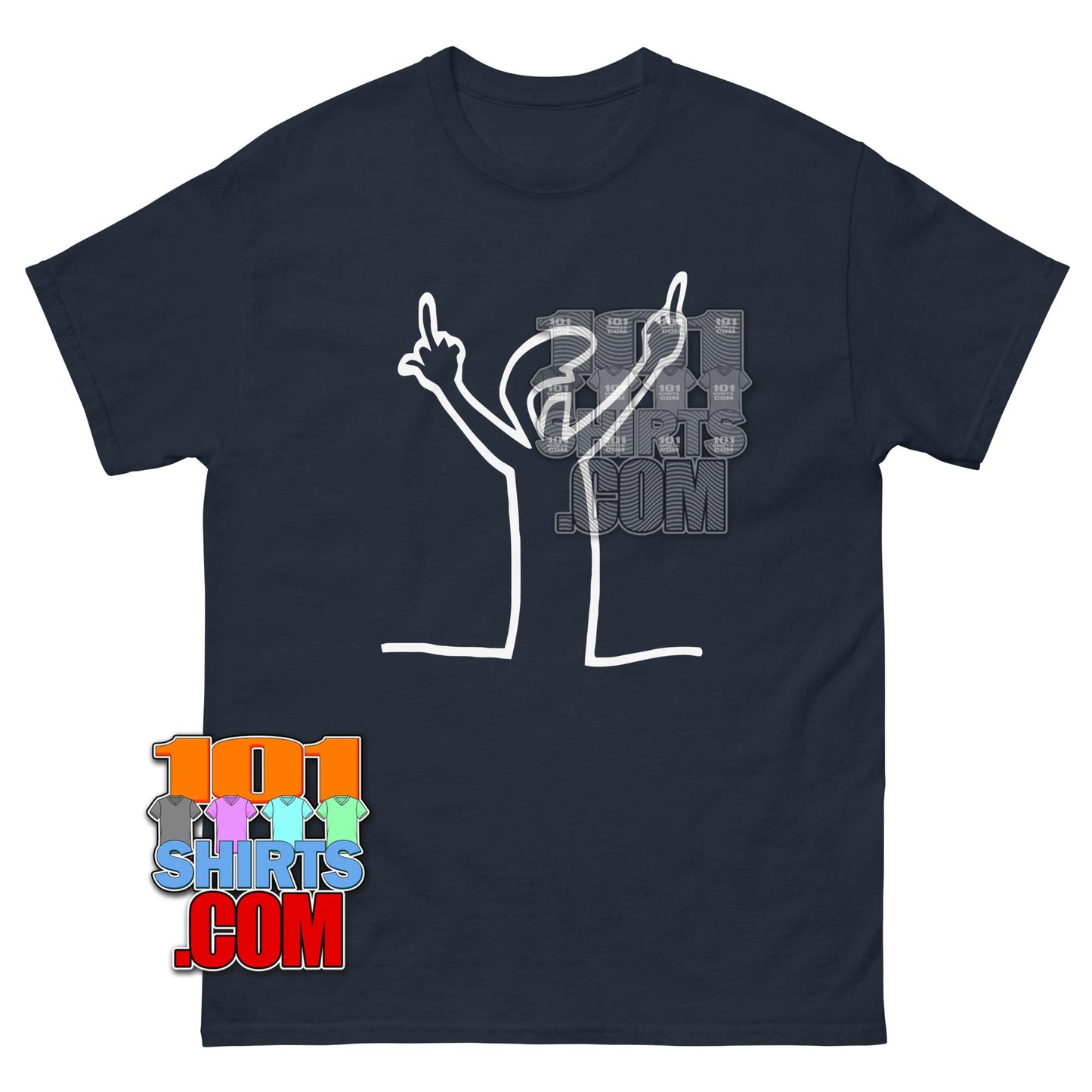La Linea Cartoon Funny Middle Finger Flipping the Bird T-Shirt