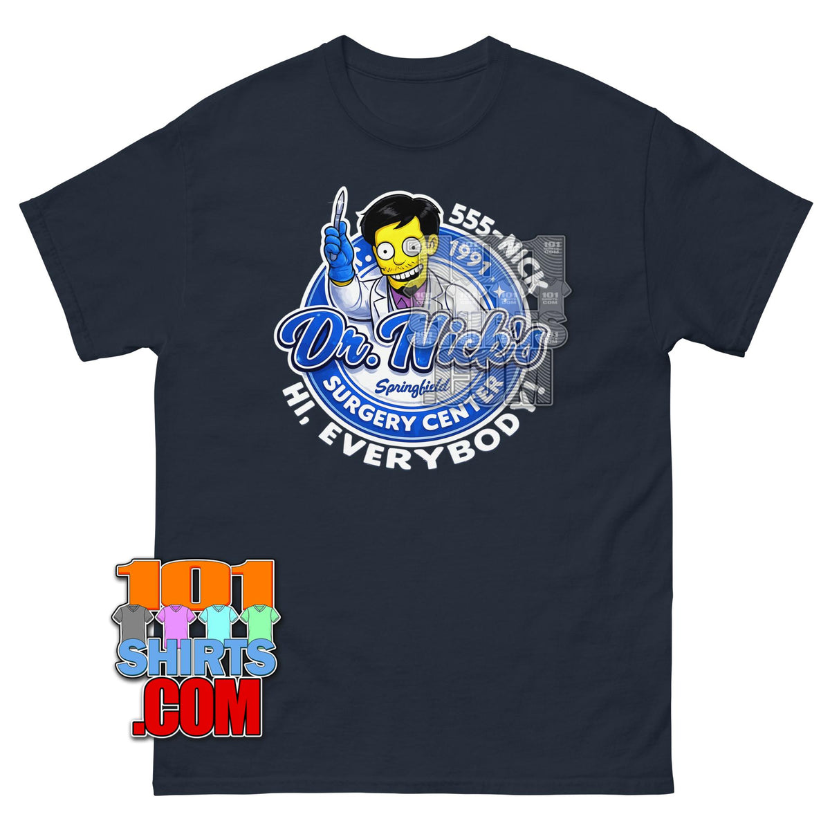 The Simpsons Cartoon TV Show Dr. Nick Surgery Clinic Springfield T-Shirt