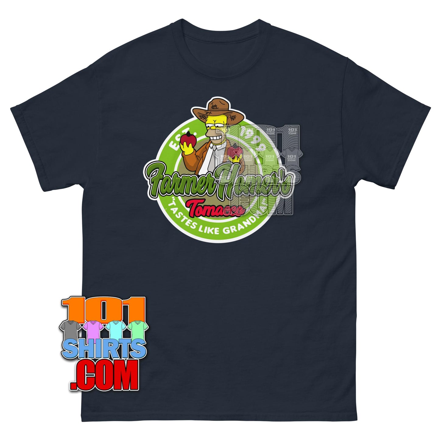 The Simpsons Cartoon TV Show Homer Simpson Farmer Logo T-Shirt