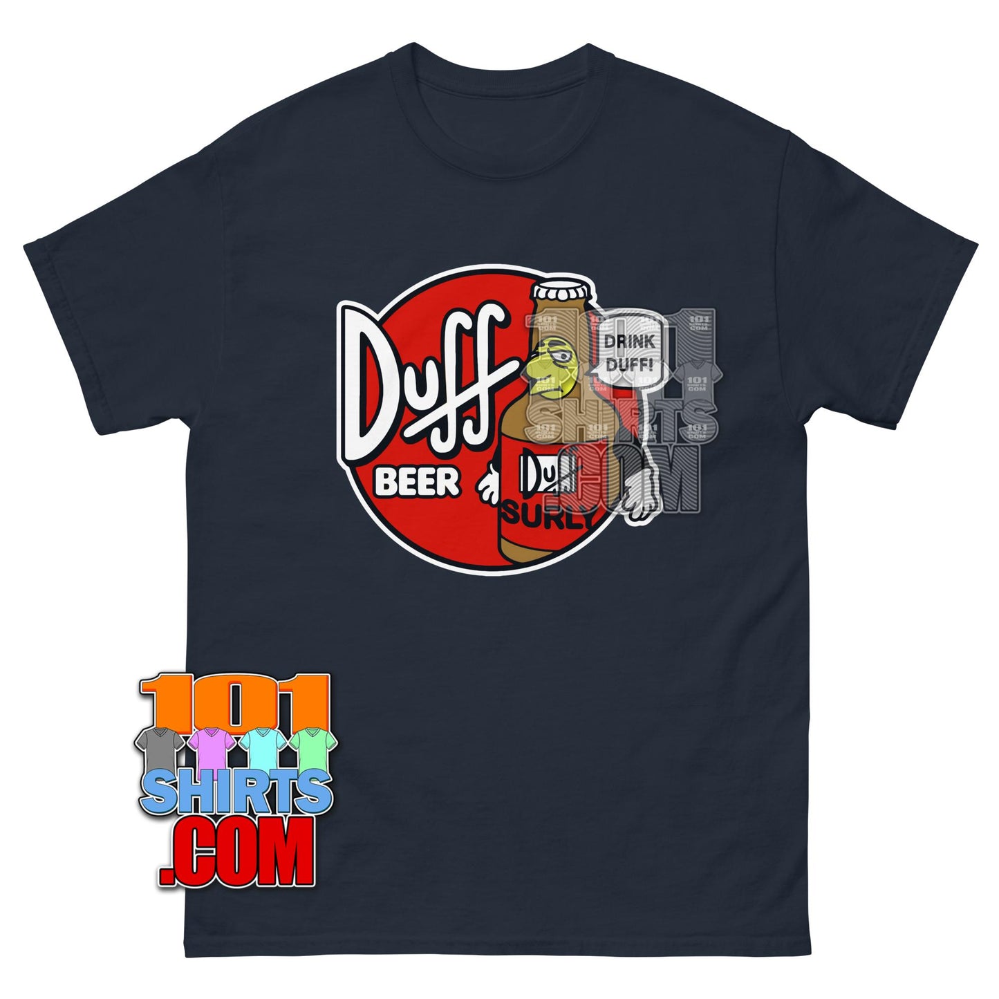 The Simpsons Cartoon TV Show Funny Duff Beer Commercial Tee.
