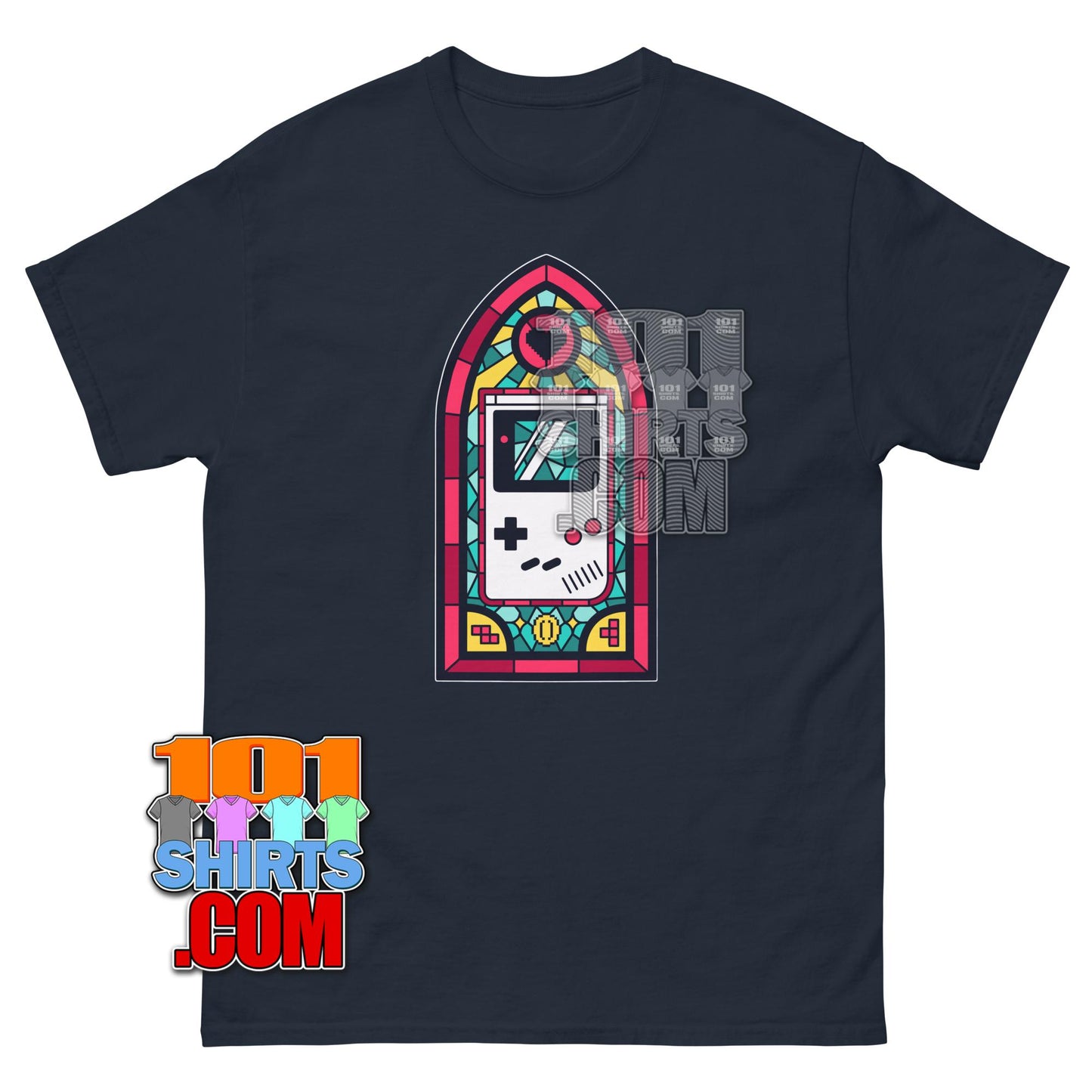 Retro Game Boy Stained Glass T-Shirt Funny Gamer Gaming Nerd Gift Tee