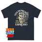 Less Depresso More Espresso Funny Coffee Skeleton Graphic T-Shirt