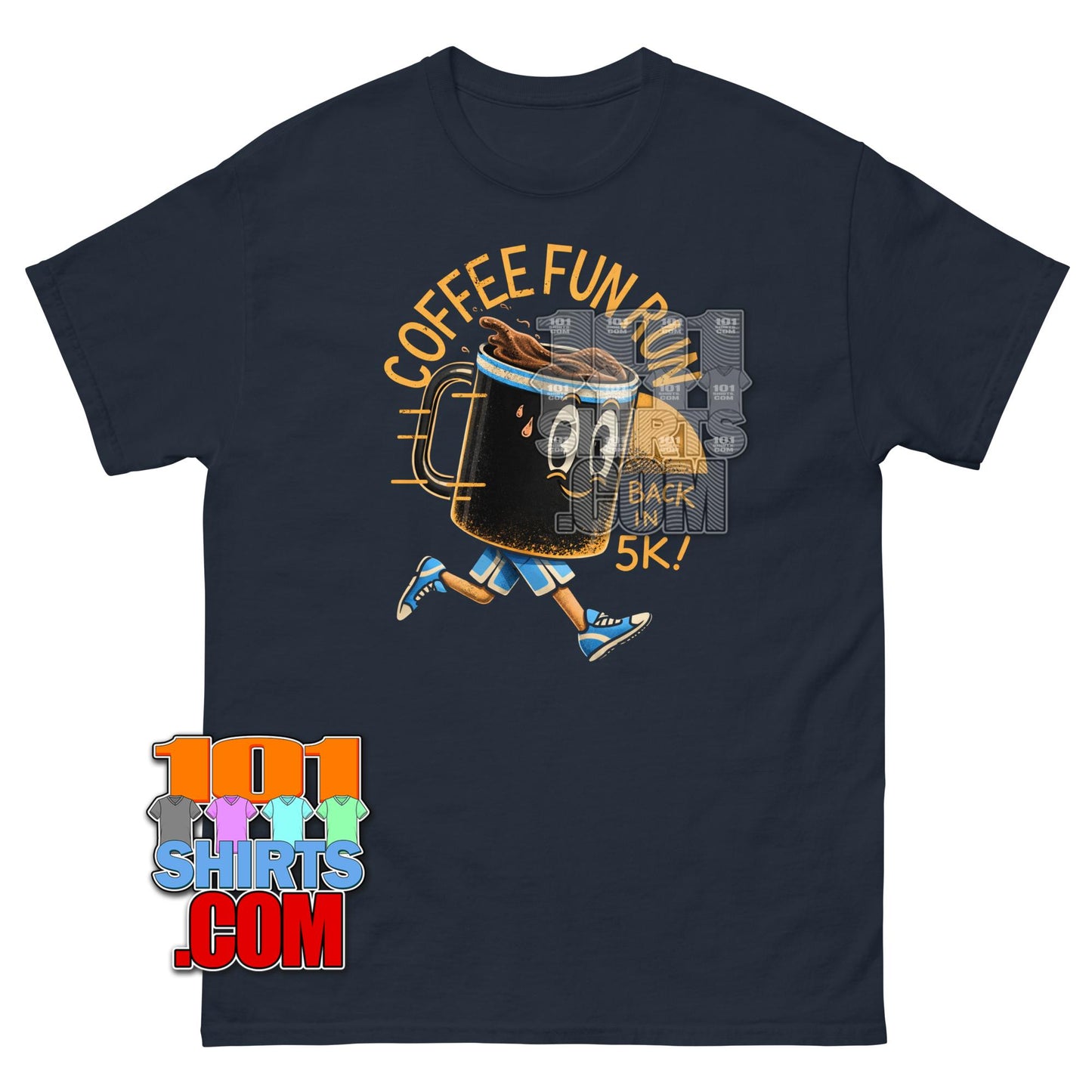 Coffee Fun Run Back in 5k T-Shirt Funny Running Caffeine Graphic Tee