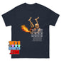 Funny Farting Skeleton T-Shirt Fire Skull Humor Graphic Tee