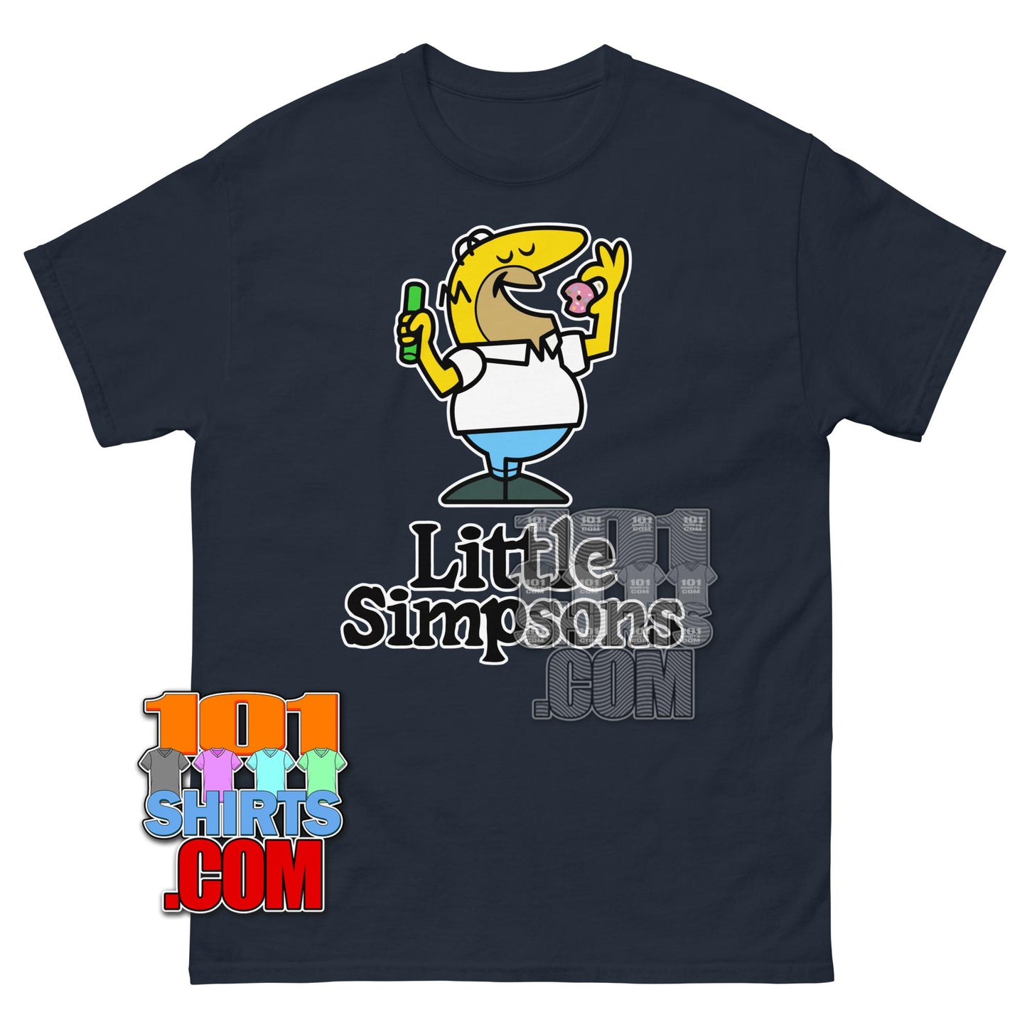 Homer Simpson Little Caesars Pizza Donut Funny Mashup T-Shirt
