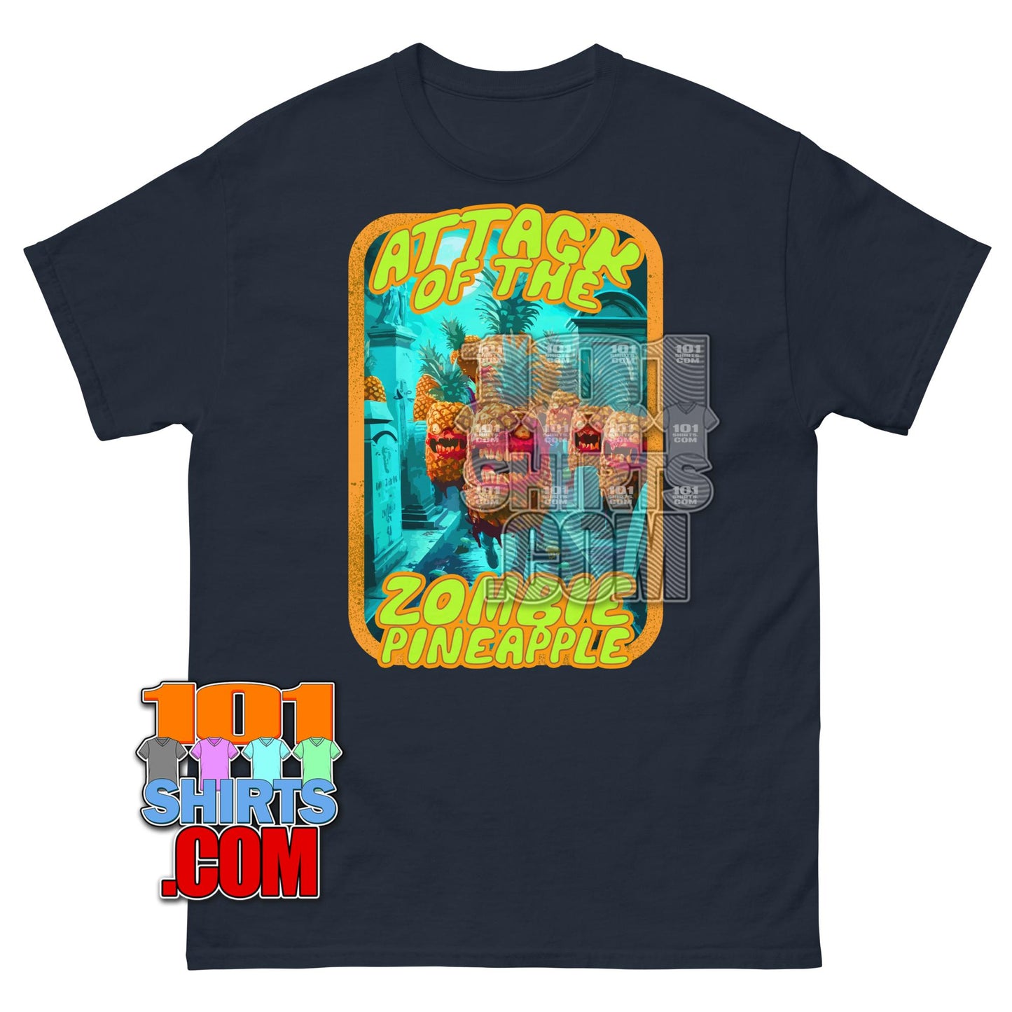Zombie Pineapple Horror T-Shirt Spooky Monster Graphic Tee