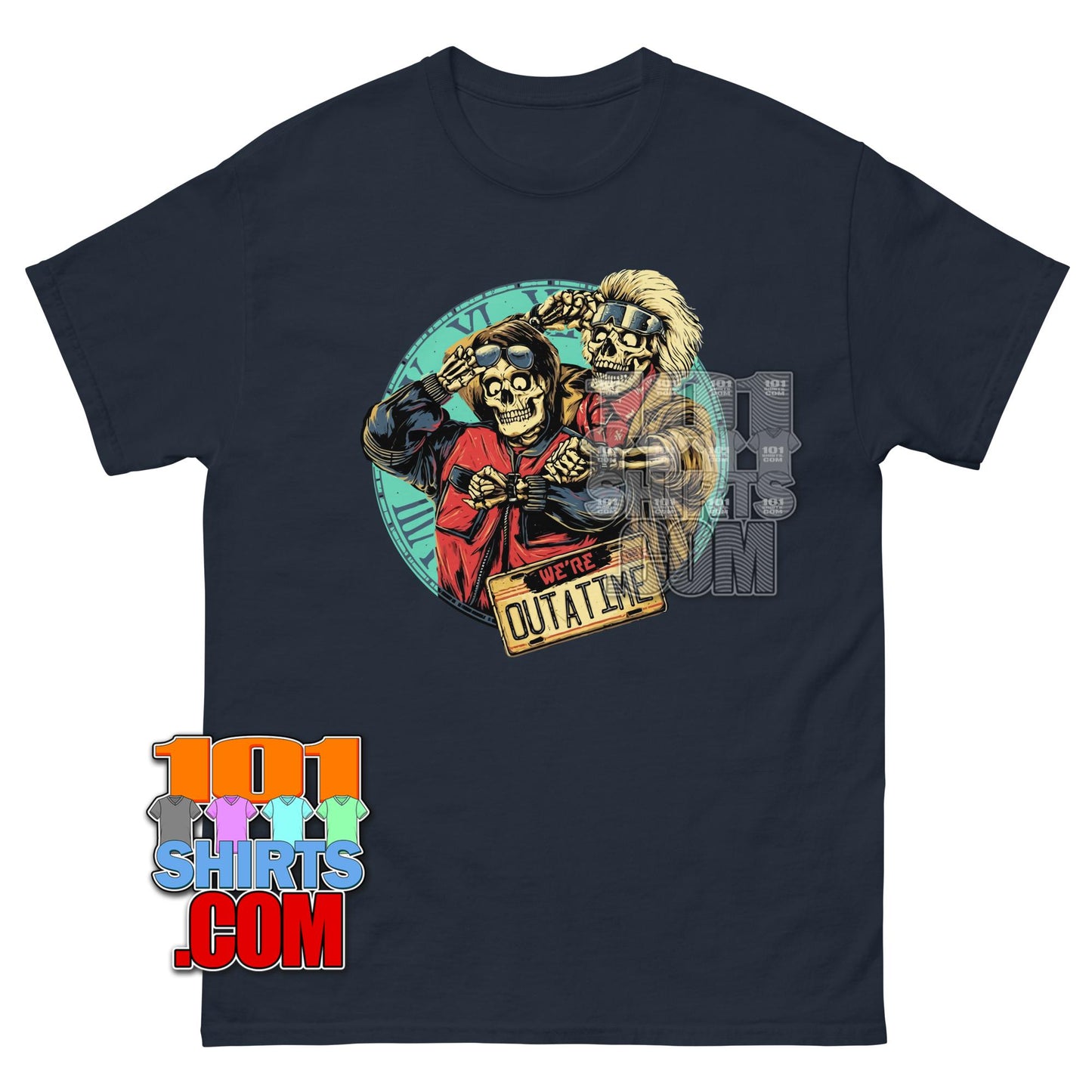 Back to the Future Movie Skeleton Outatime Graphic T-Shirt