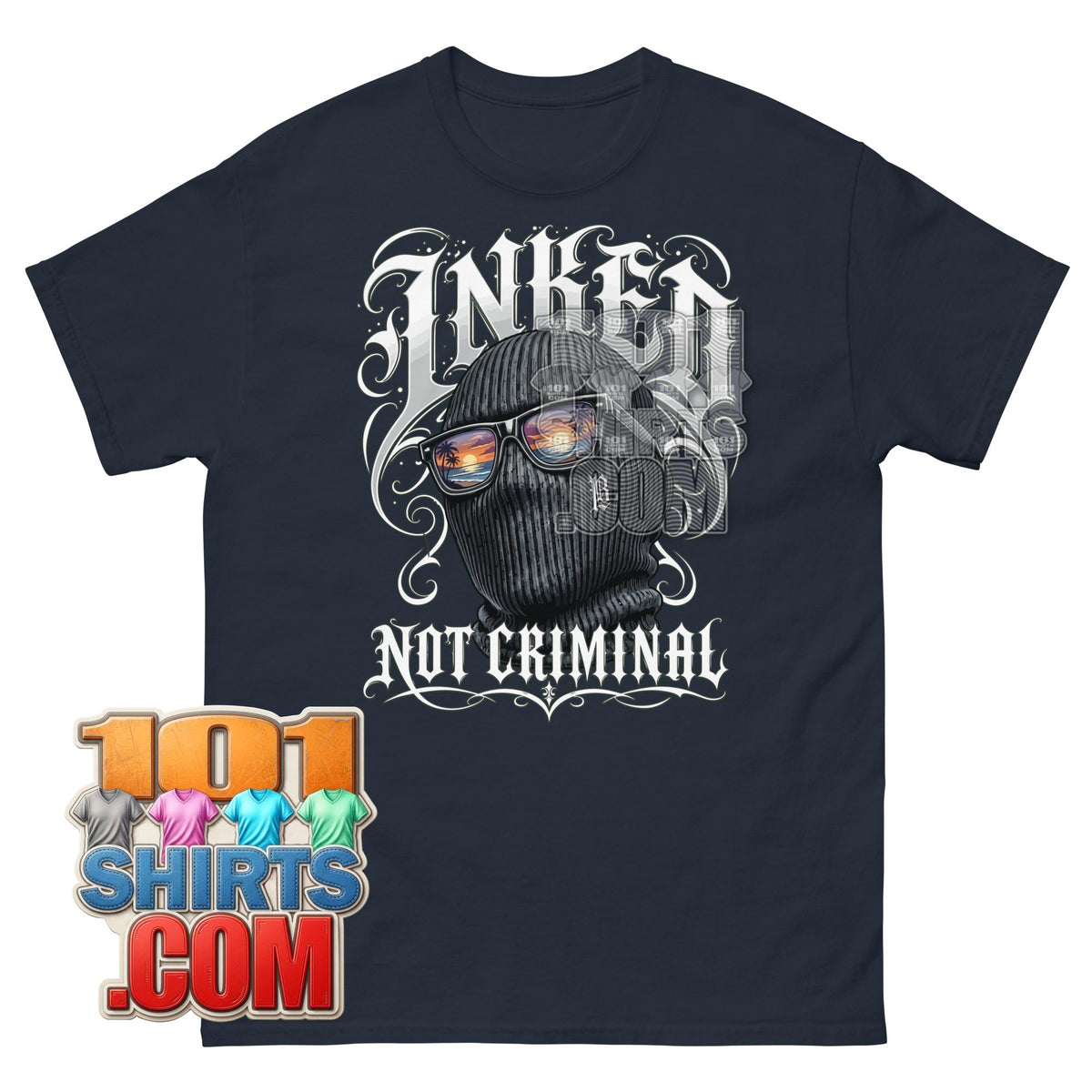 Inked Not Criminal T-Shirt Tattoo Balaclava Graphic Tee