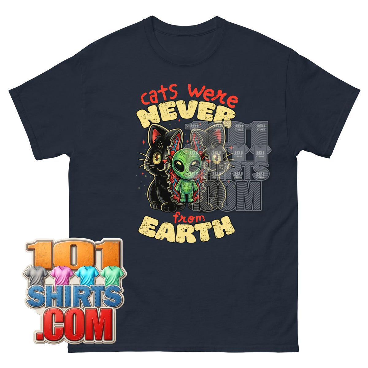 Cats Were Never From Earth T-Shirt Alien Cat Sci-Fi Graphic Tee