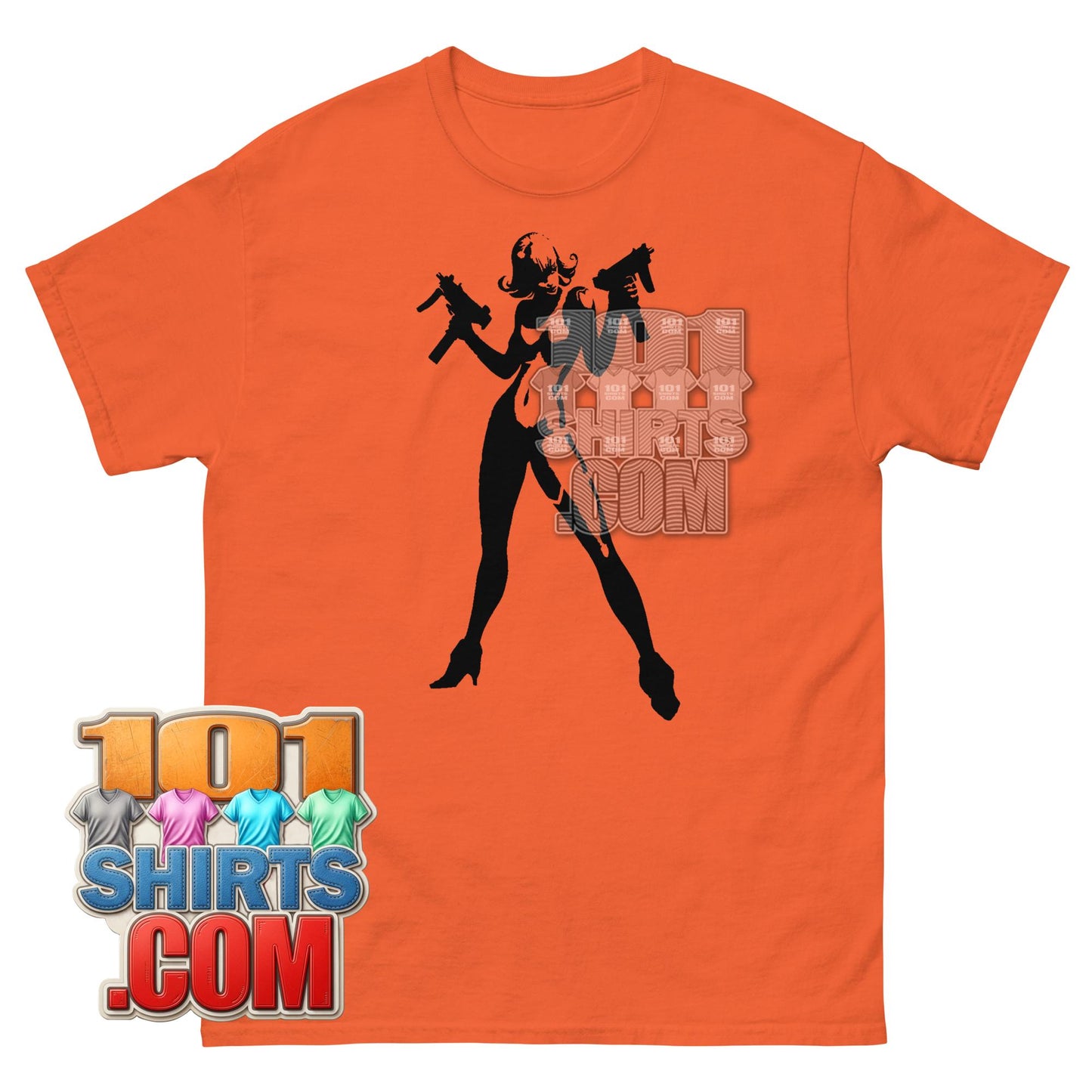 Action Girl Guns T-Shirt Vintage Pulp Fiction Cyberpunk Graphic Tee