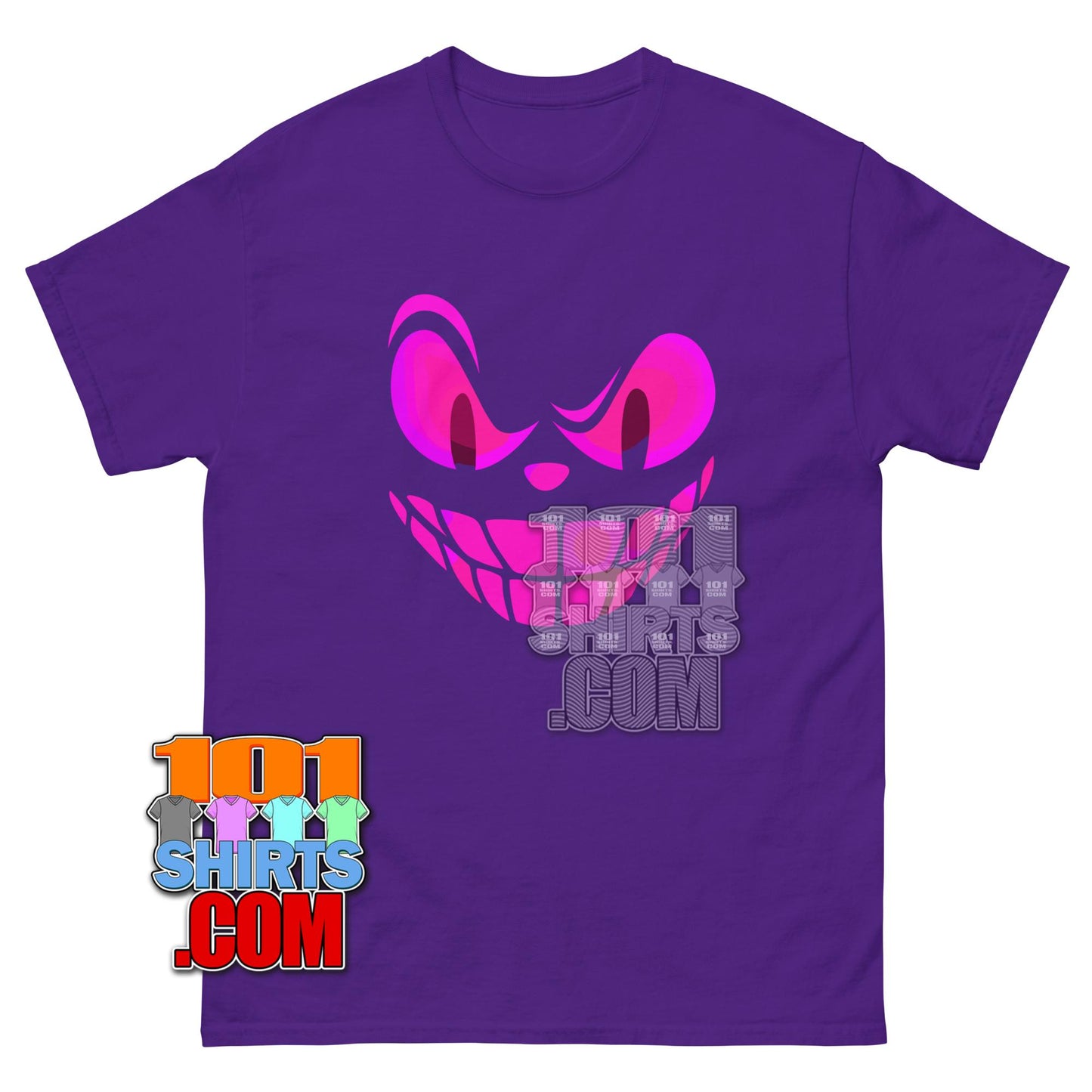 Pink Pumpkin Face T-Shirt Scary Jack O Lantern Halloween Graphic Tee