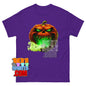 Evil Pumpkin Face T-Shirt Scary Green Fire Halloween Graphic Tee