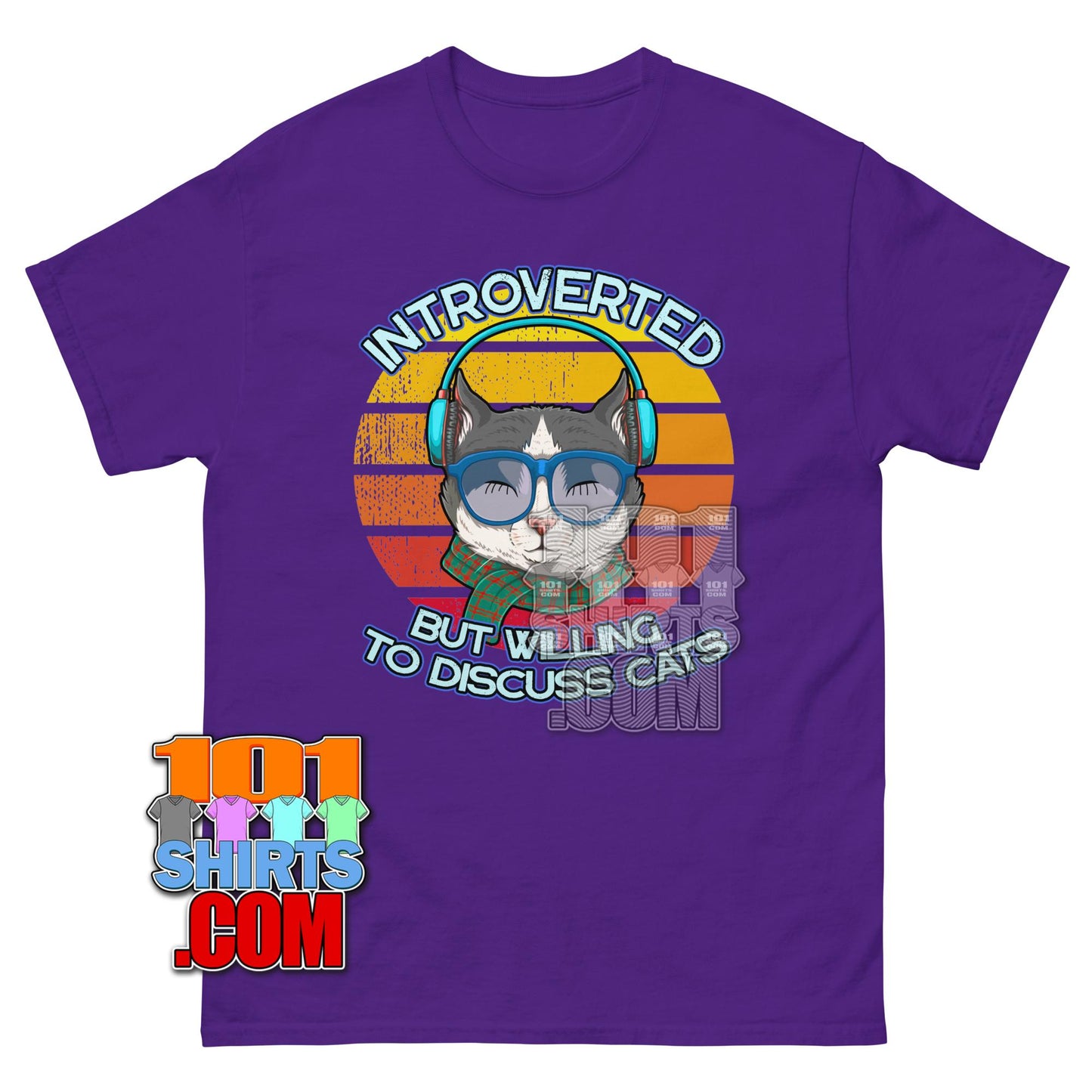 Funny Introvert Cat T-Shirt Cute Shy Kitten Box Graphic Tee