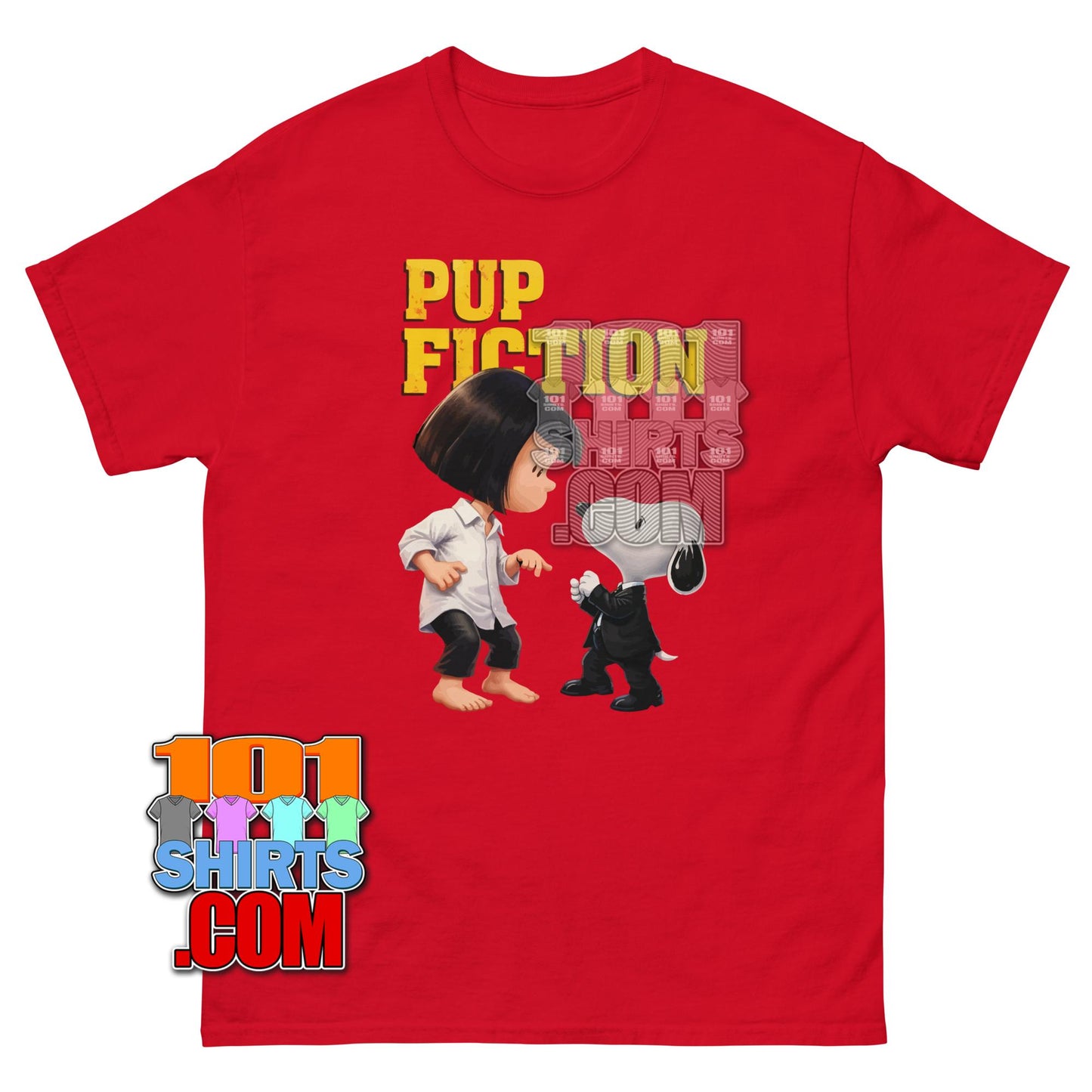 Pup Fiction T-Shirt Snoopy Pulp Fiction Parody Movie Fan Mashup Tee