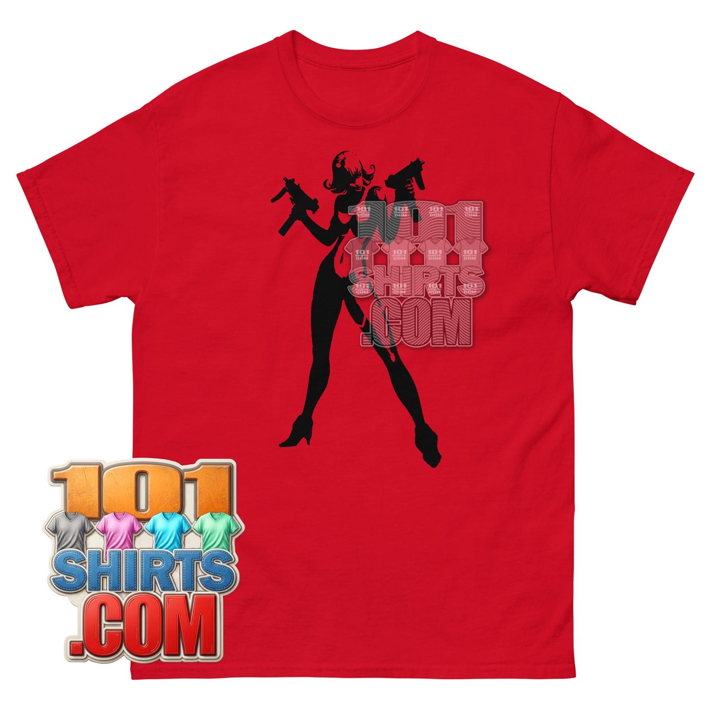 Action Girl Guns T-Shirt Vintage Pulp Fiction Cyberpunk Graphic Tee