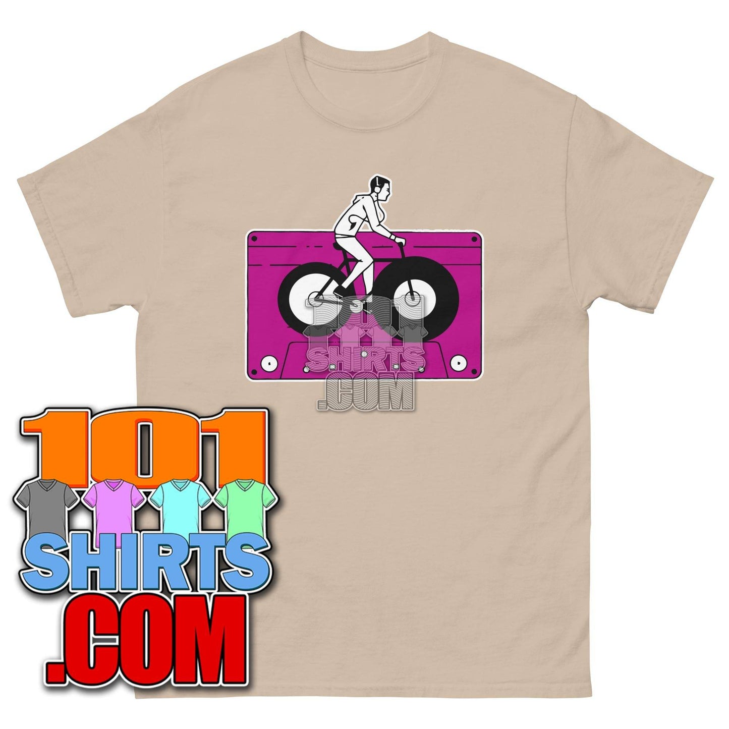 Audio Cassette Tape Retro VINTAGE MUSIC Mixtape Bicycle Biking Biker 70S 80S 90S T-Shirt - 101SHIRTS