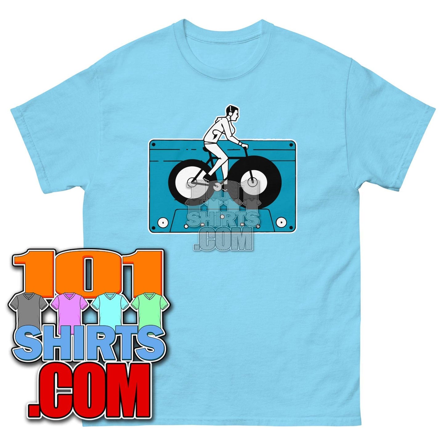 Audio Cassette Tape Retro VINTAGE MUSIC Mixtape Bicycle Biking Biker 70S 80S 90S T-Shirt - 101SHIRTS