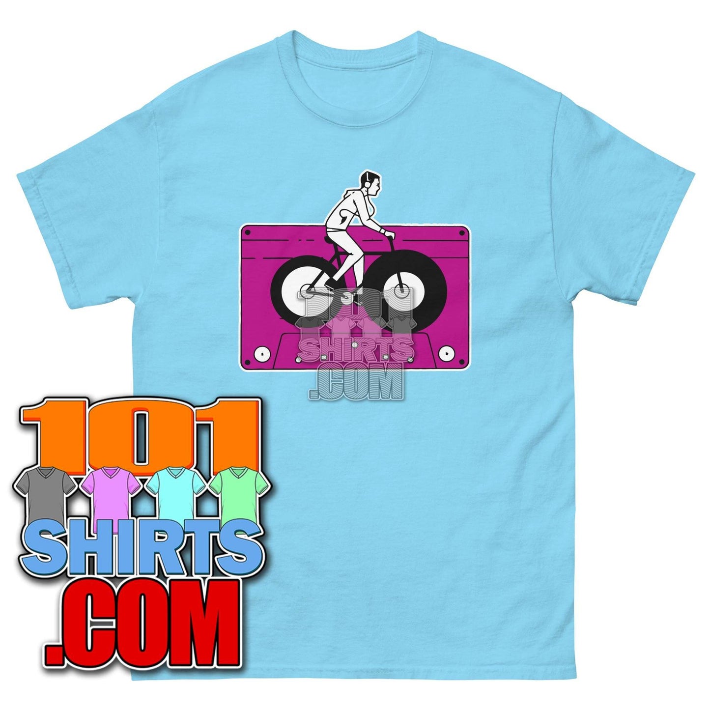 Audio Cassette Tape Retro VINTAGE MUSIC Mixtape Bicycle Biking Biker 70S 80S 90S T-Shirt - 101SHIRTS