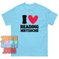 I Love Reading Nietzsche T-Shirt Funny Philosophy Scholar Gift Tee
