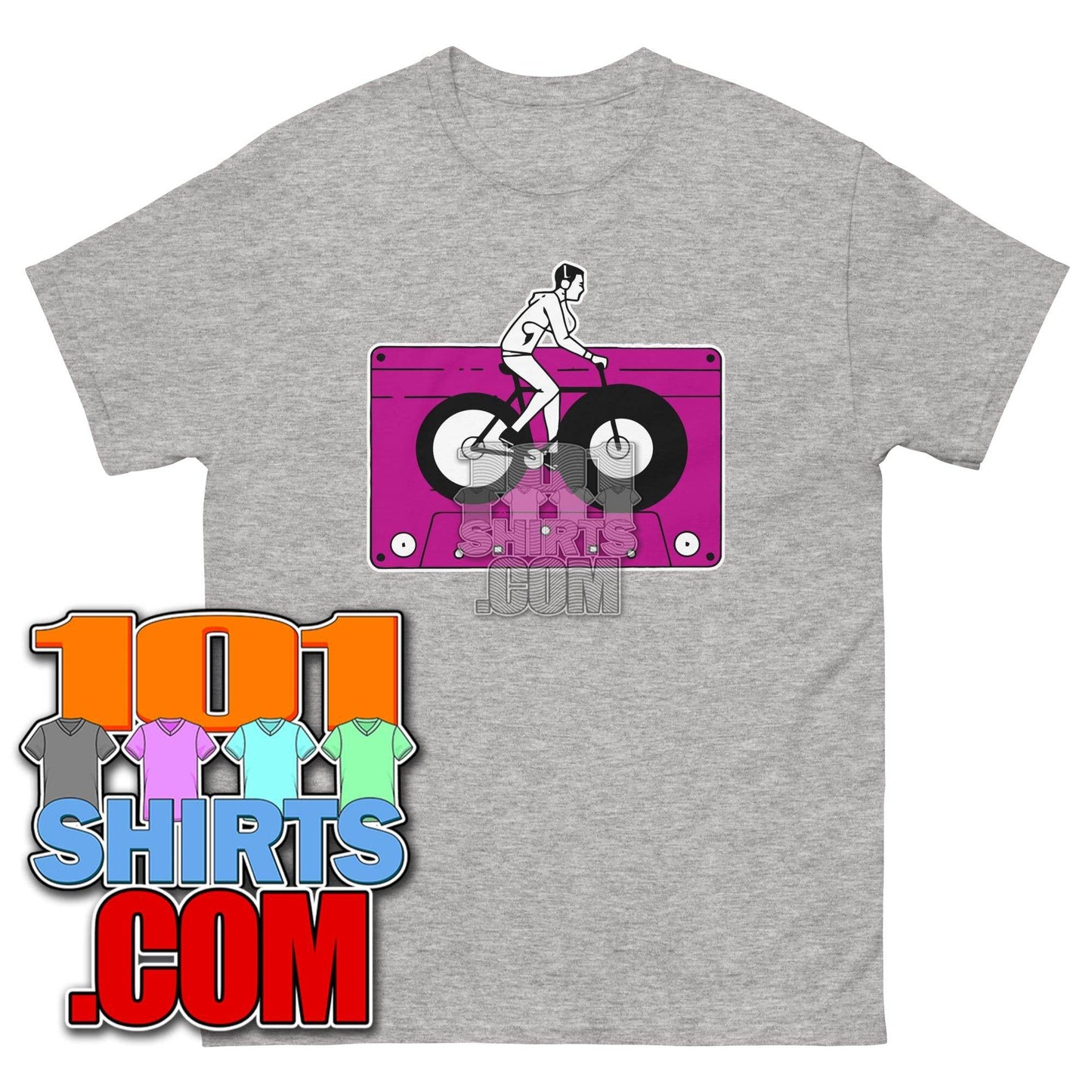Audio Cassette Tape Retro VINTAGE MUSIC Mixtape Bicycle Biking Biker 70S 80S 90S T-Shirt - 101SHIRTS