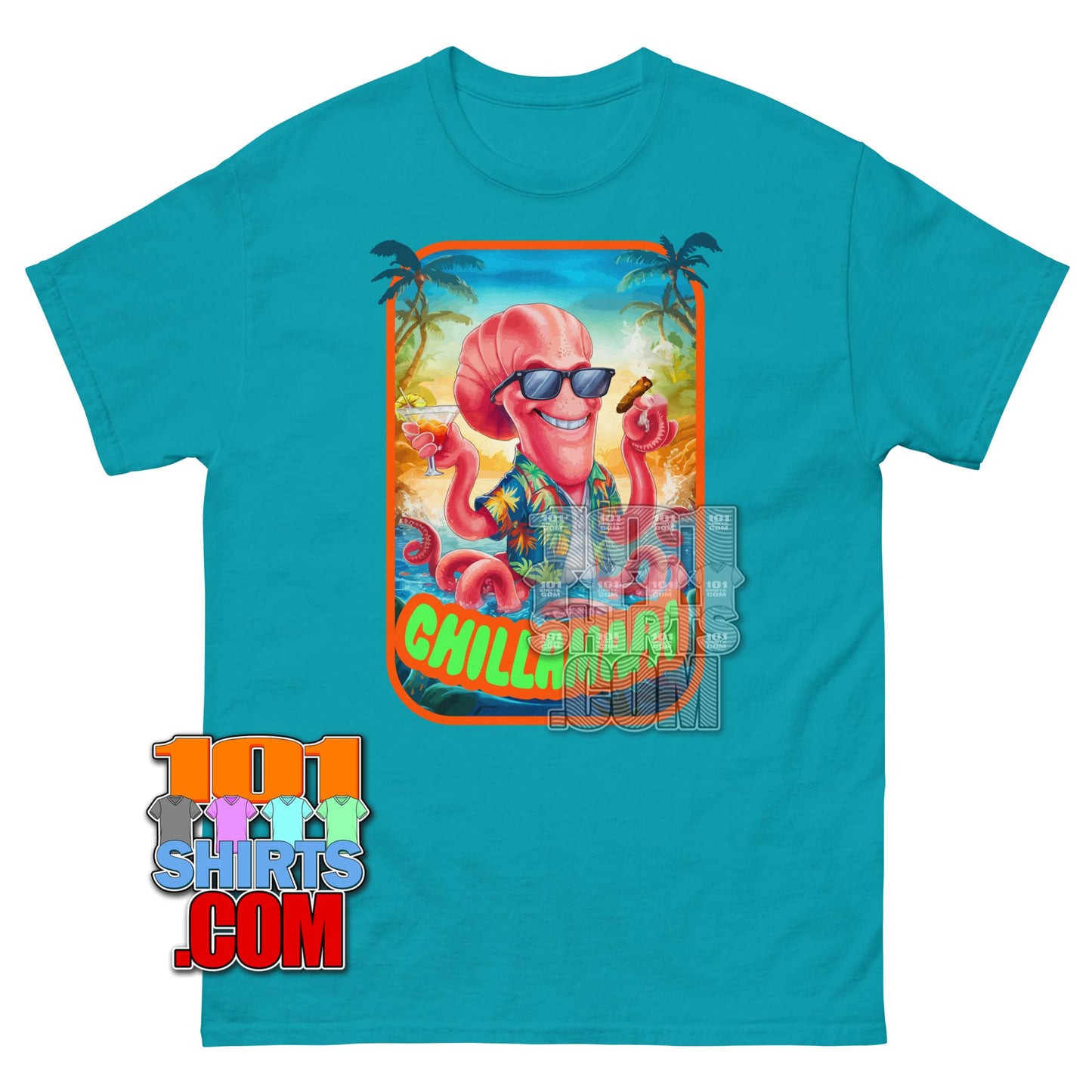 Chillamari T-Shirt Funny Octopus Summer Beach Vacation Tee