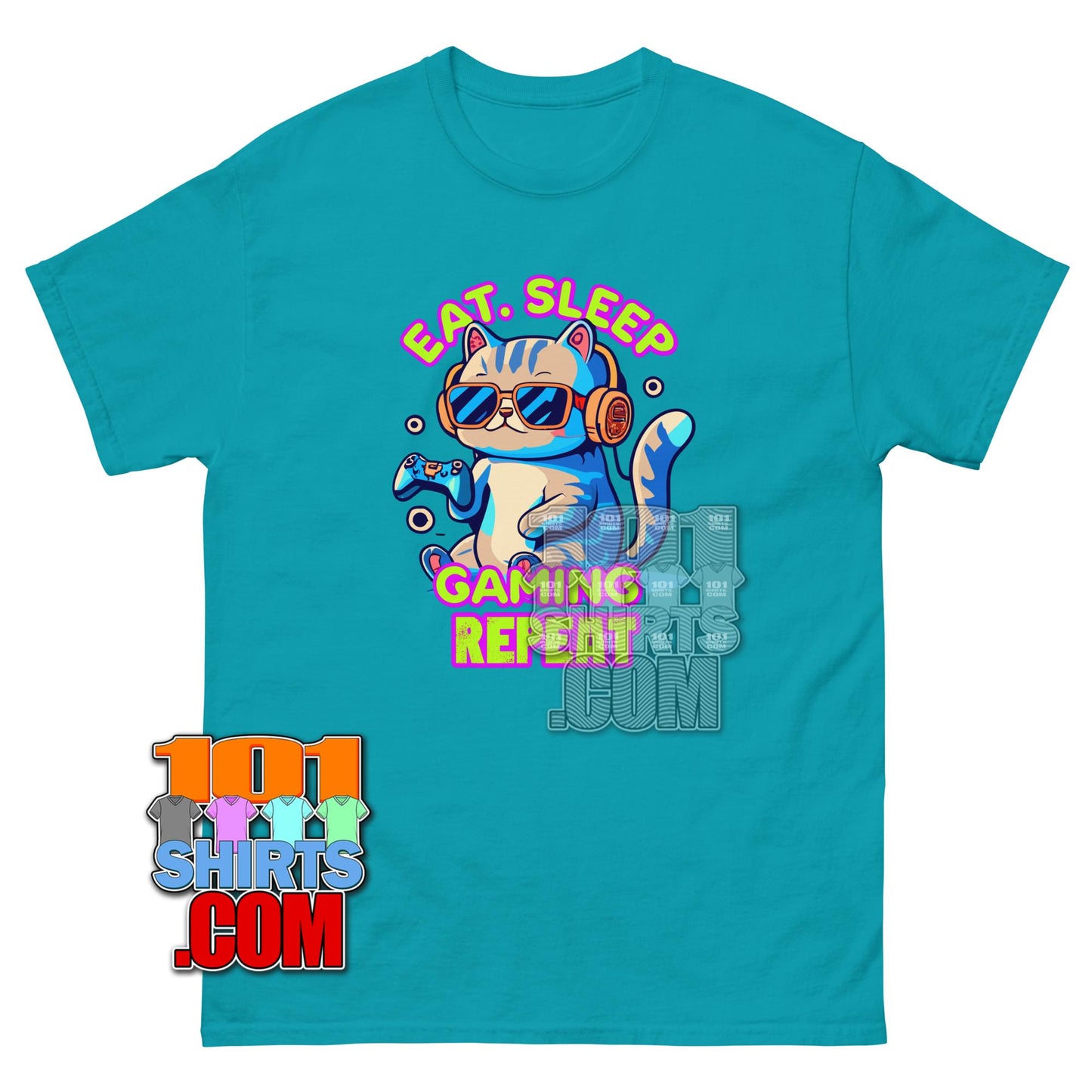 Eat Sleep Gaming Repeat T-Shirt Funny Gamer Video Game Controller Tee