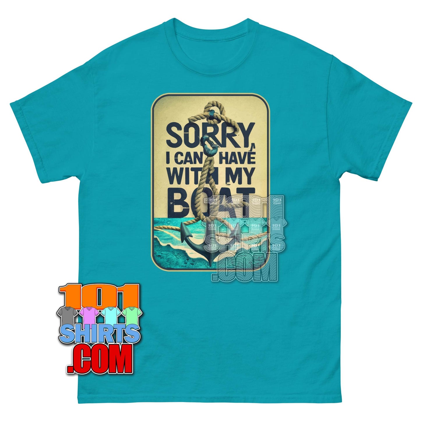 Funny Sailing T-Shirt Sorry I Can't I Have Plans With My Boat Boating Tee