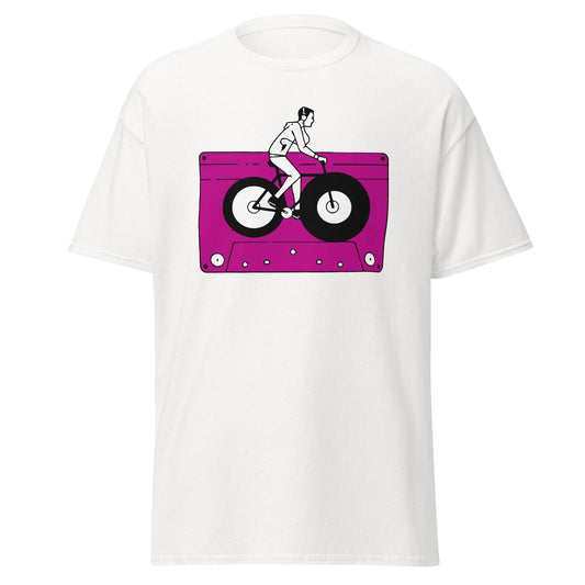 Audio Cassette Tape Retro VINTAGE MUSIC Mixtape Bicycle Biking Biker 70S 80S 90S T-Shirt - 101SHIRTS