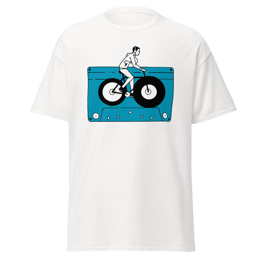 Audio Cassette Tape Retro VINTAGE MUSIC Mixtape Bicycle Biking Biker 70S 80S 90S T-Shirt - 101SHIRTS