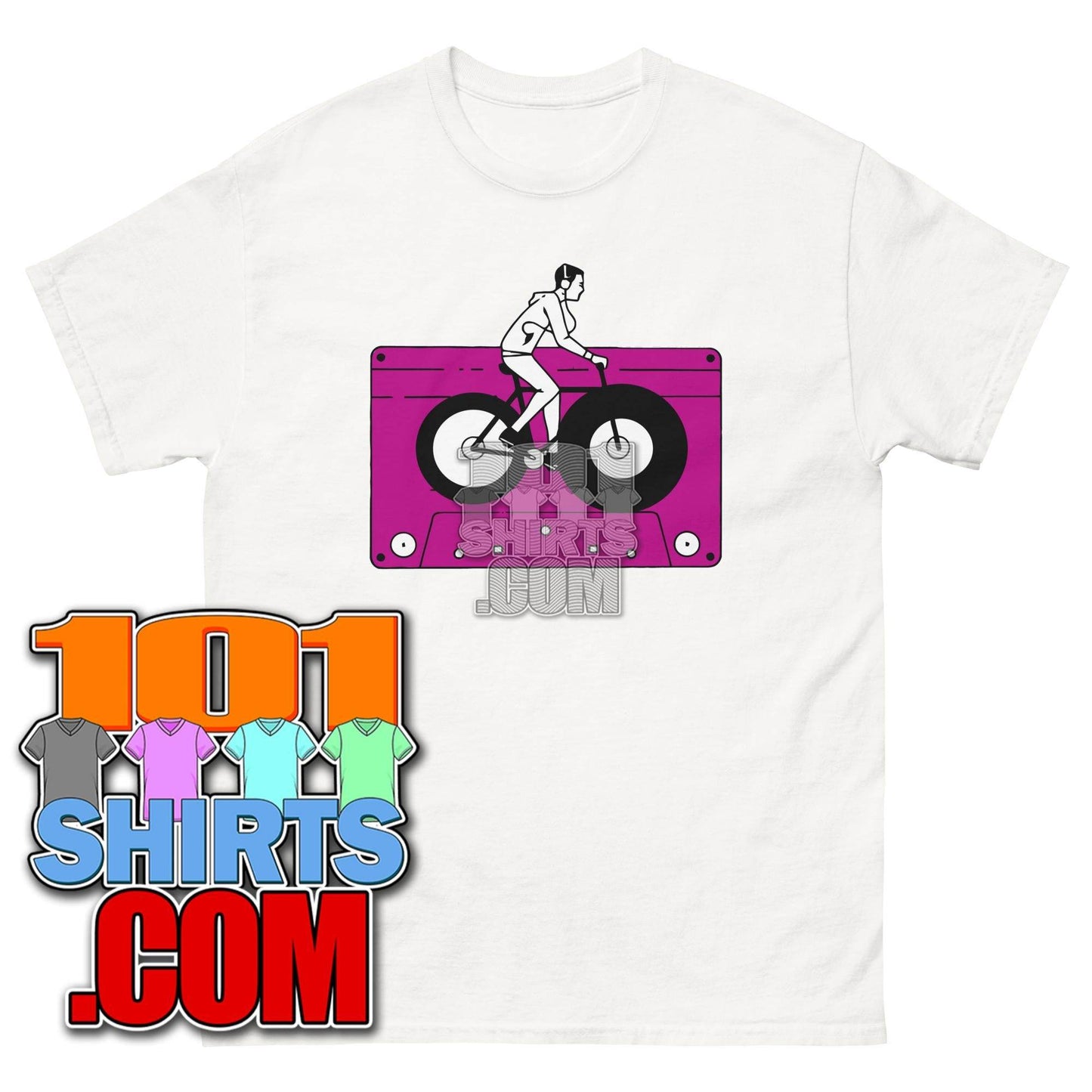 Audio Cassette Tape Retro VINTAGE MUSIC Mixtape Bicycle Biking Biker 70S 80S 90S T-Shirt - 101SHIRTS