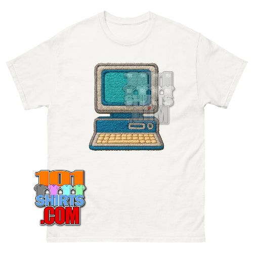 Wool Computer T-Shirt | Knitted Retro Tech | Cozy Vintage PC Gift