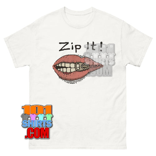Zip It T-shirt  Shut Up Tee Funny Lips Shirt Quiet Please