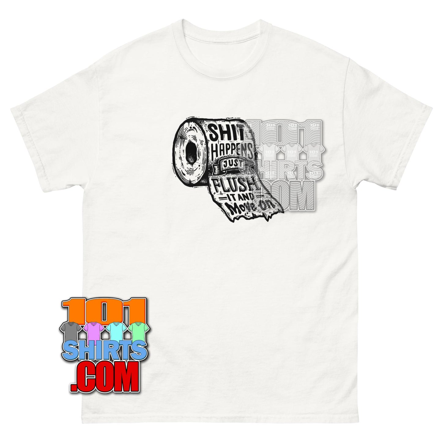 Shit Happens Toilet Paper Funny T-Shirt Motivation Joke Gift